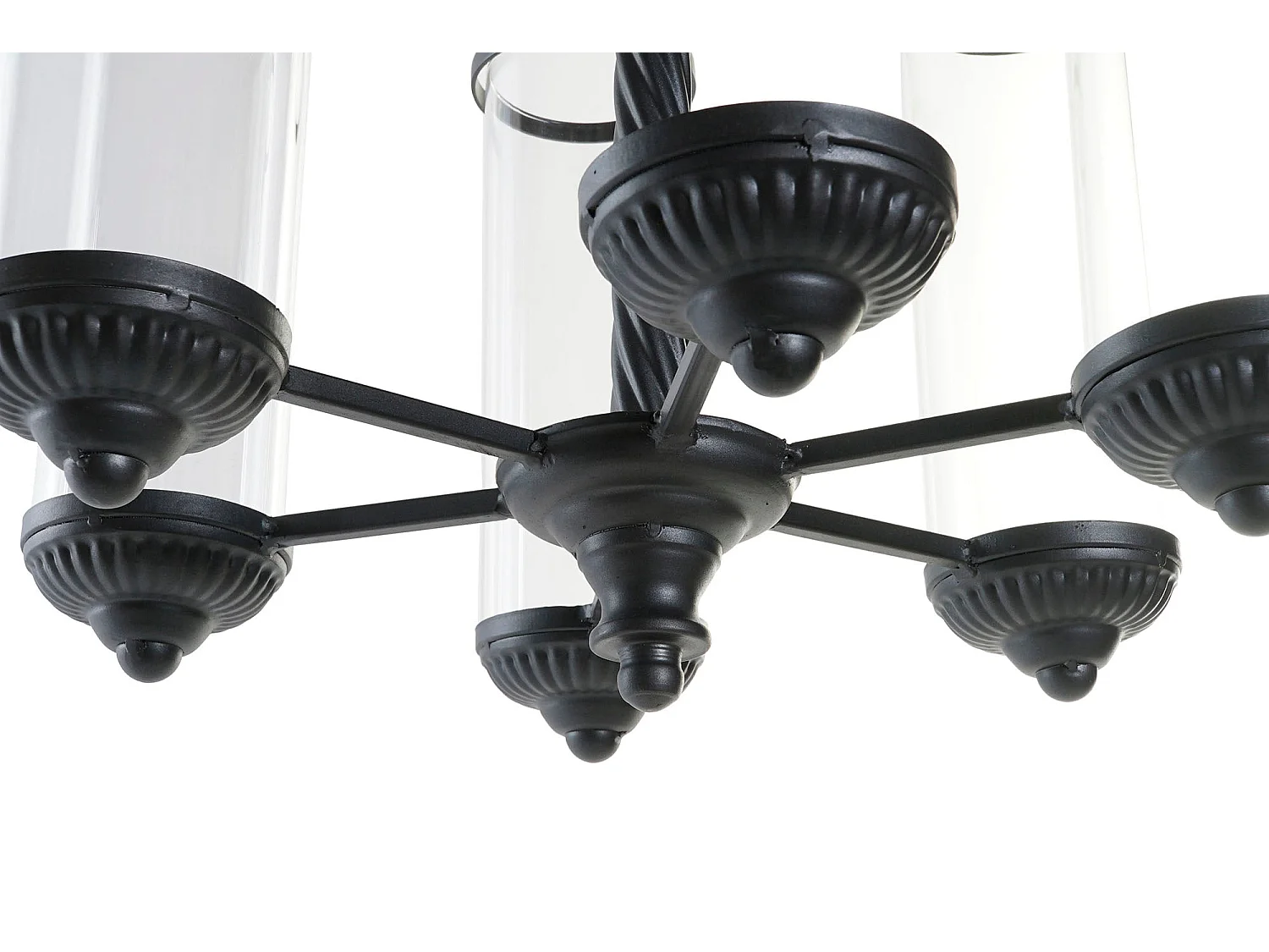 PORTAVELA METAL CRISTAL 53X53X52 TECHO NEGRO