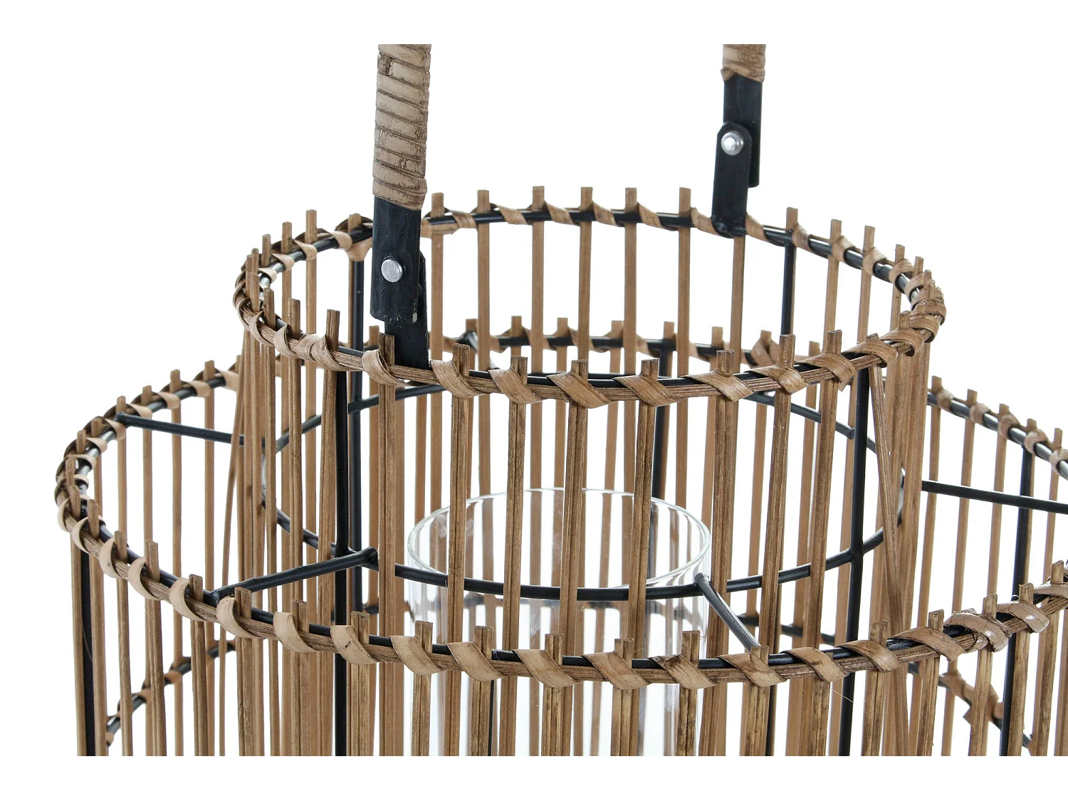 Bambus Metall Kerzenhalter 30x30x32 47 Natur Baanvalú