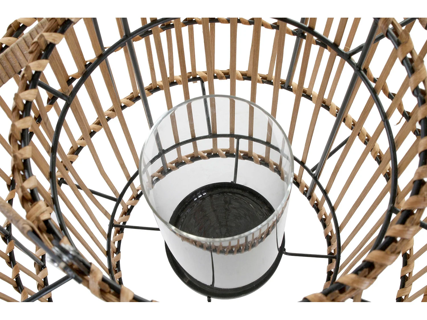 Bambus Metall Kerzenhalter 30x30x32 47 Natur Baanvalú