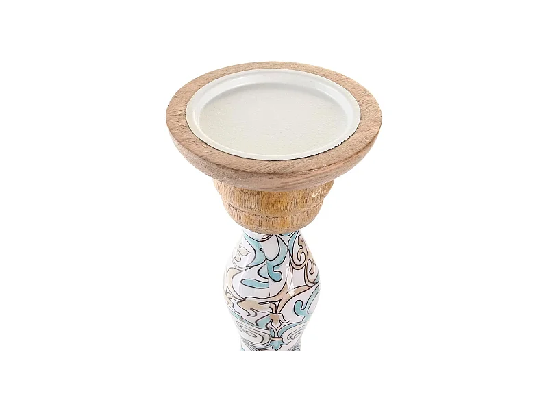 PORTAVELA SET 2 MANGO METAL 17X17X52,5 MARRON