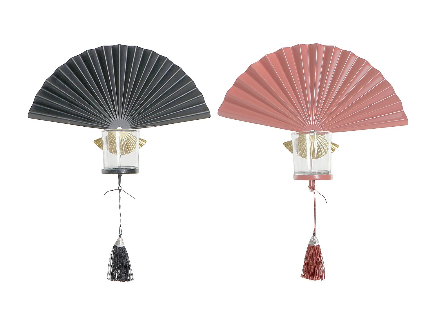 PORTAVELA HIERRO CRISTAL 35X9X35 PARED 2 SURT.