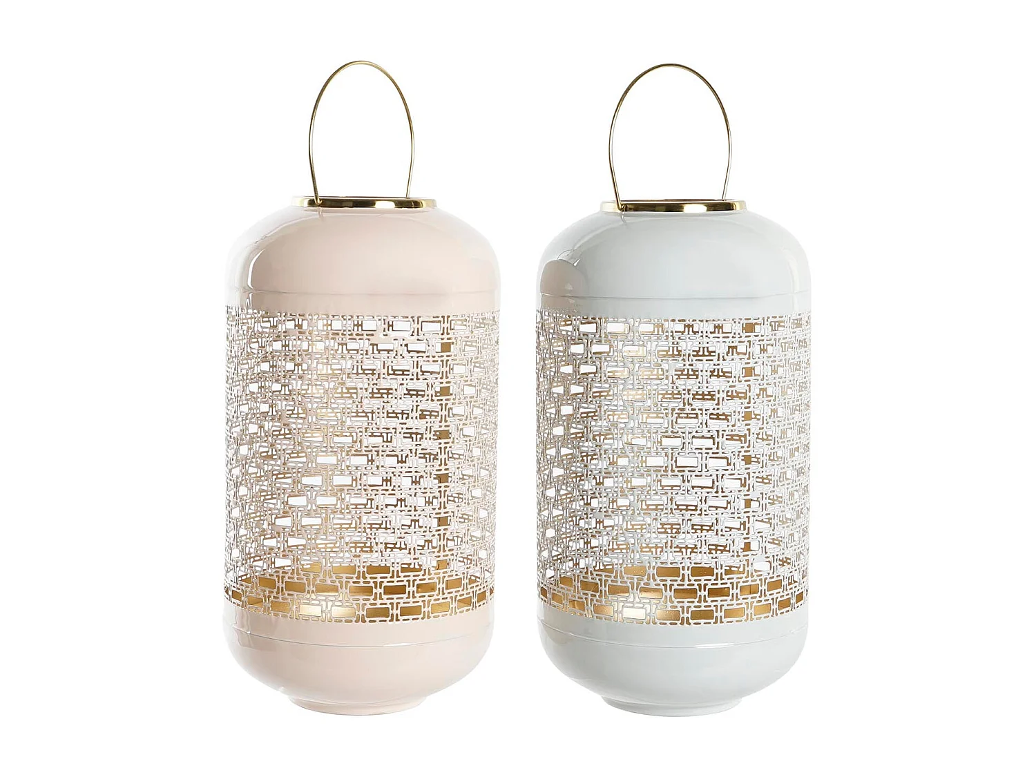 Porte bougie en aluminium laqué 24x24x56 cm, design moderne, 2 modèles disponibles