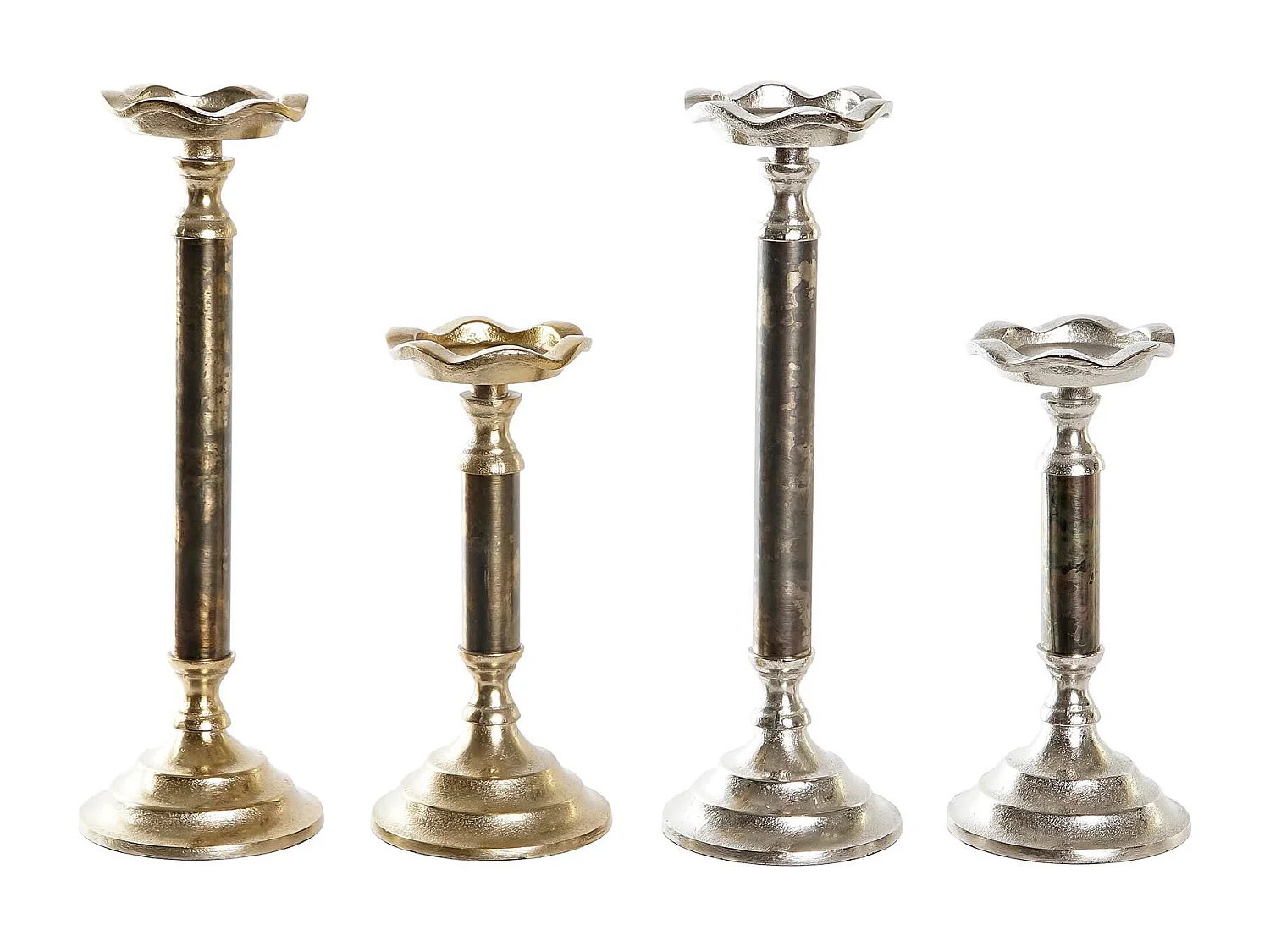 CANDELABRO SET 2 ALUMINIO 10X10X31,5 2 SURT.