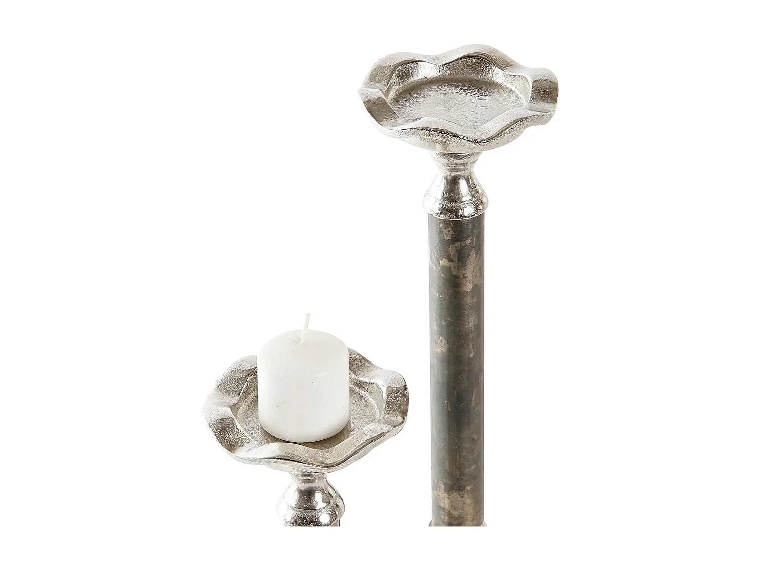 CANDELABRO SET 2 ALUMINIO 10X10X31,5 2 SURT.