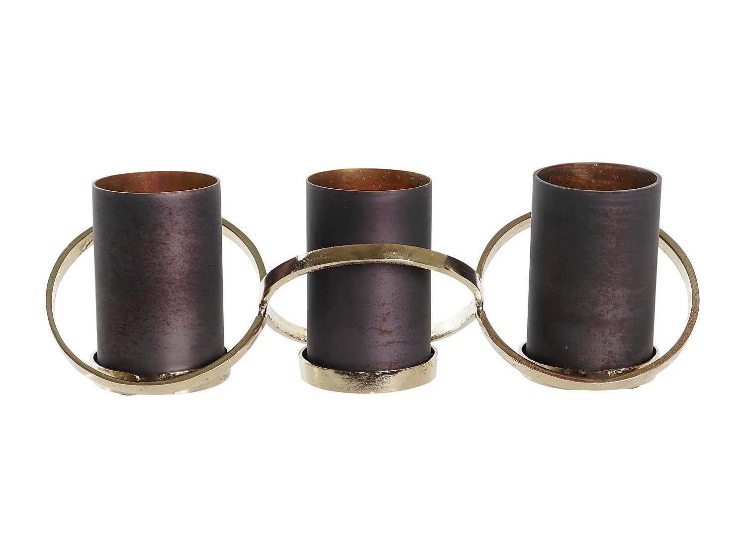 PORTAVELA CRISTAL ALUMINIO 52X15X16,5 3 VELAS GRIS