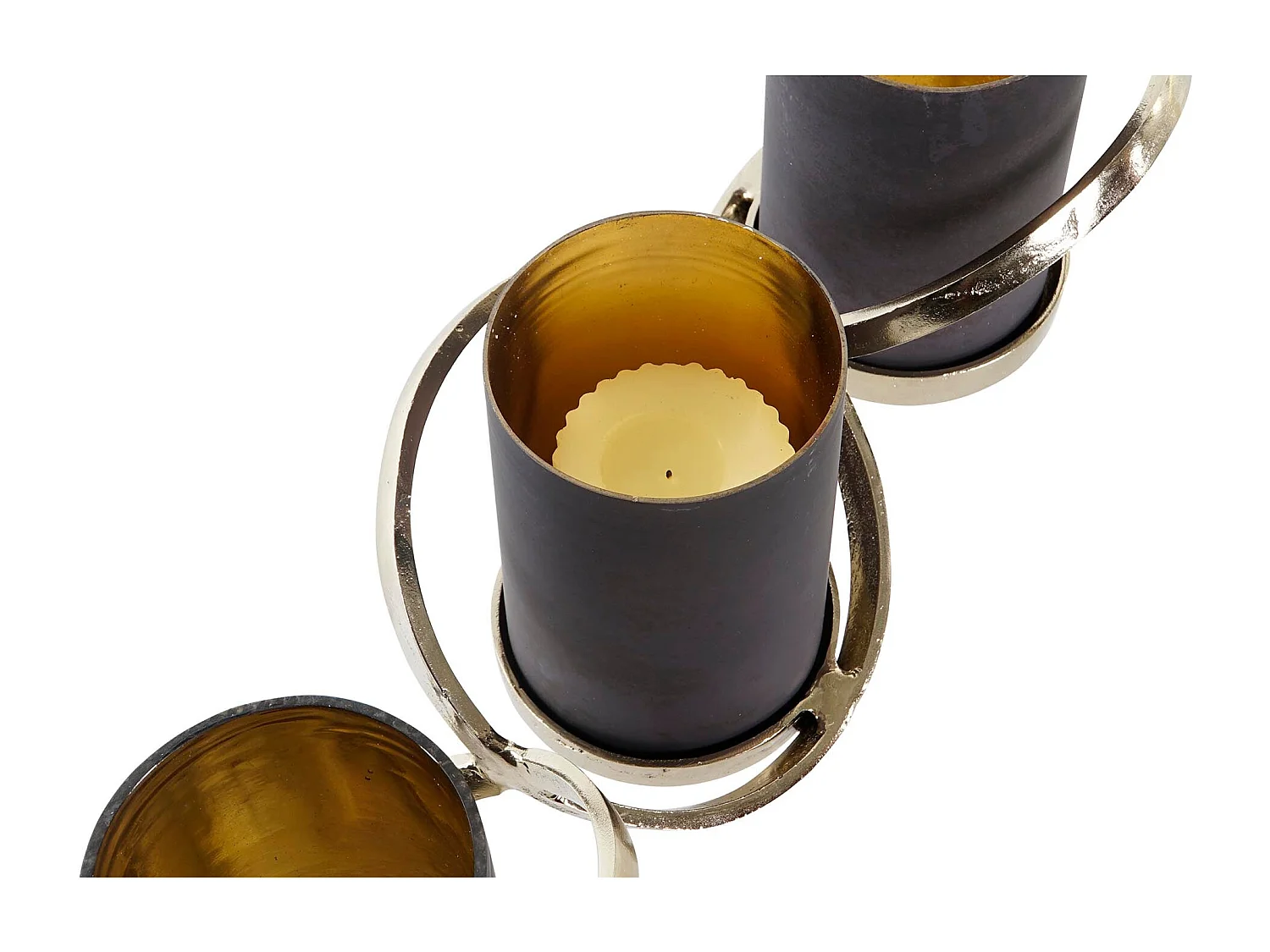 PORTAVELA CRISTAL ALUMINIO 52X15X16,5 3 VELAS GRIS