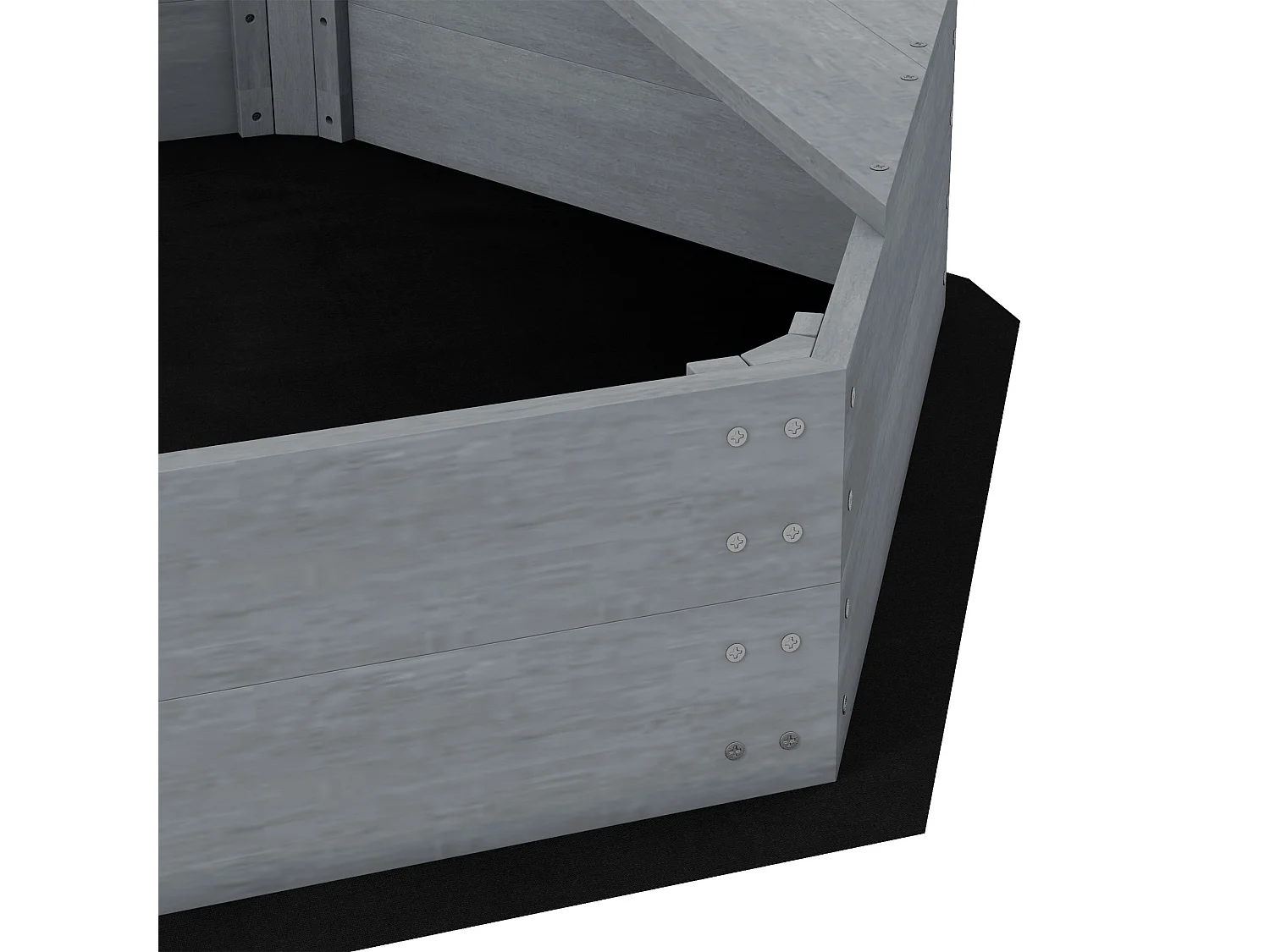 Bac à sable enfant design bateau - dim. 190L x 90l x 138H cm - voile, gouvernail - bois gris