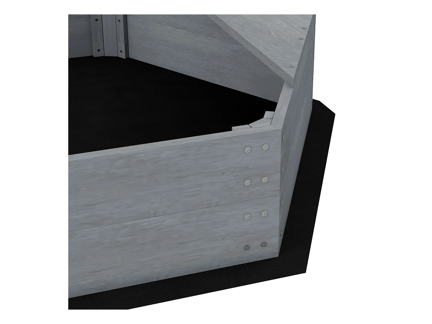 Bac à sable enfant design bateau - dim. 190L x 90l x 138H cm - voile, gouvernail - bois gris
