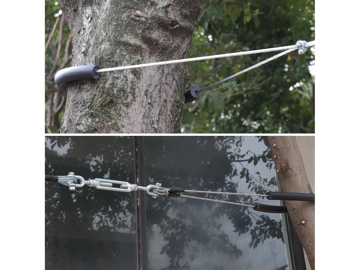 Tirolina para niños con columpio de 30m verde