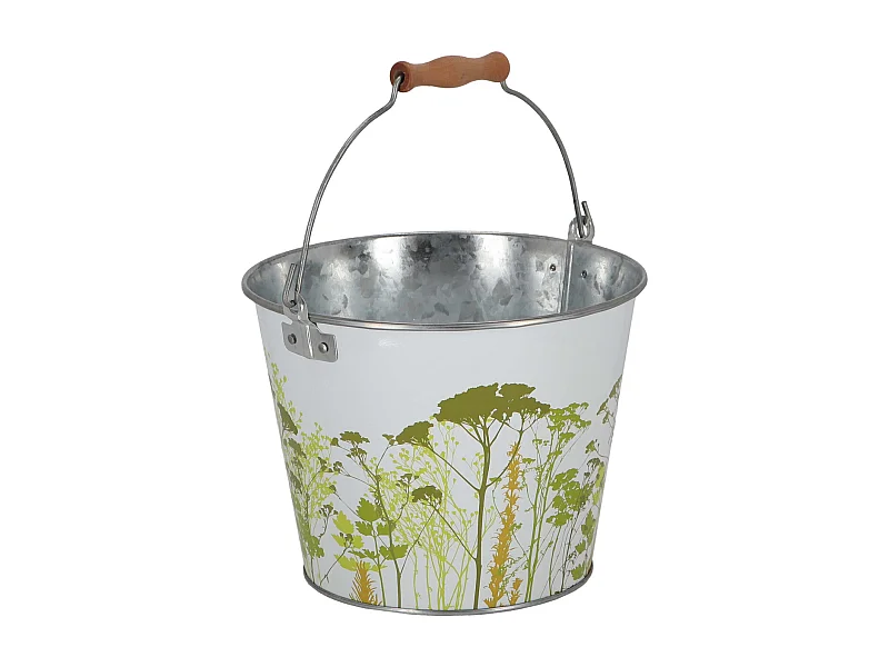 Seau en métal avec décor Herbe 5 litres