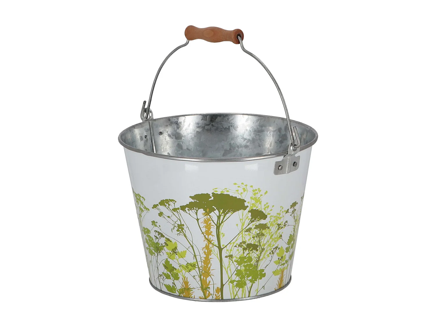 Seau en métal avec décor Herbe 5 litres