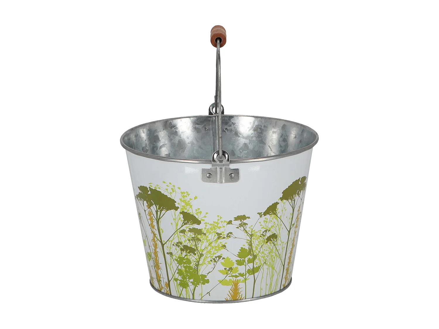 Seau en métal avec décor Herbe 5 litres