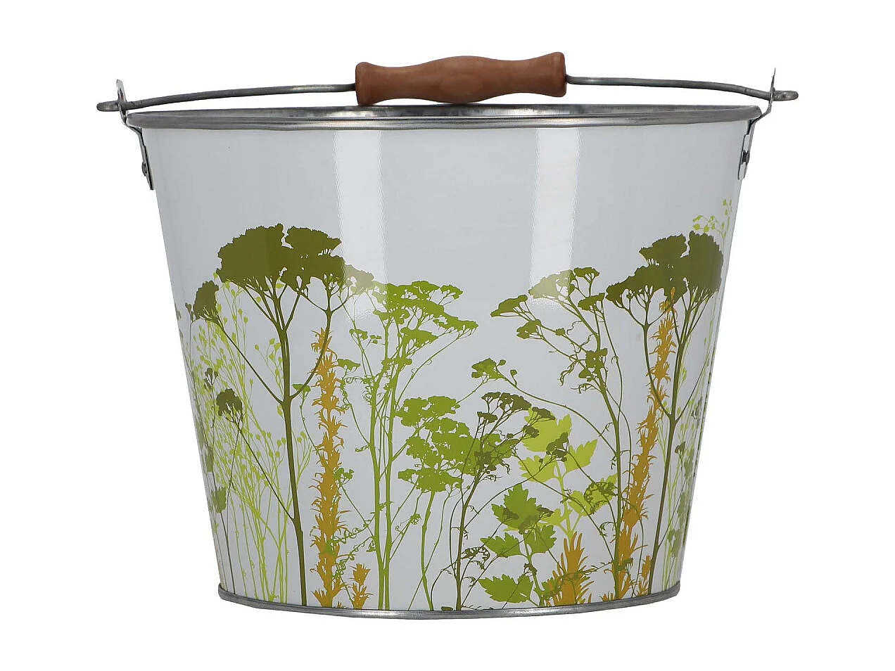 Seau en métal avec décor Herbe 5 litres