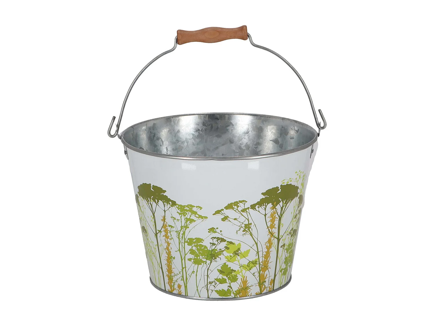 Seau en métal avec décor Herbe 5 litres