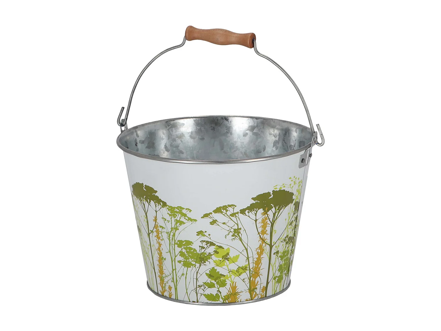 Seau en métal avec décor Herbe 5 litres