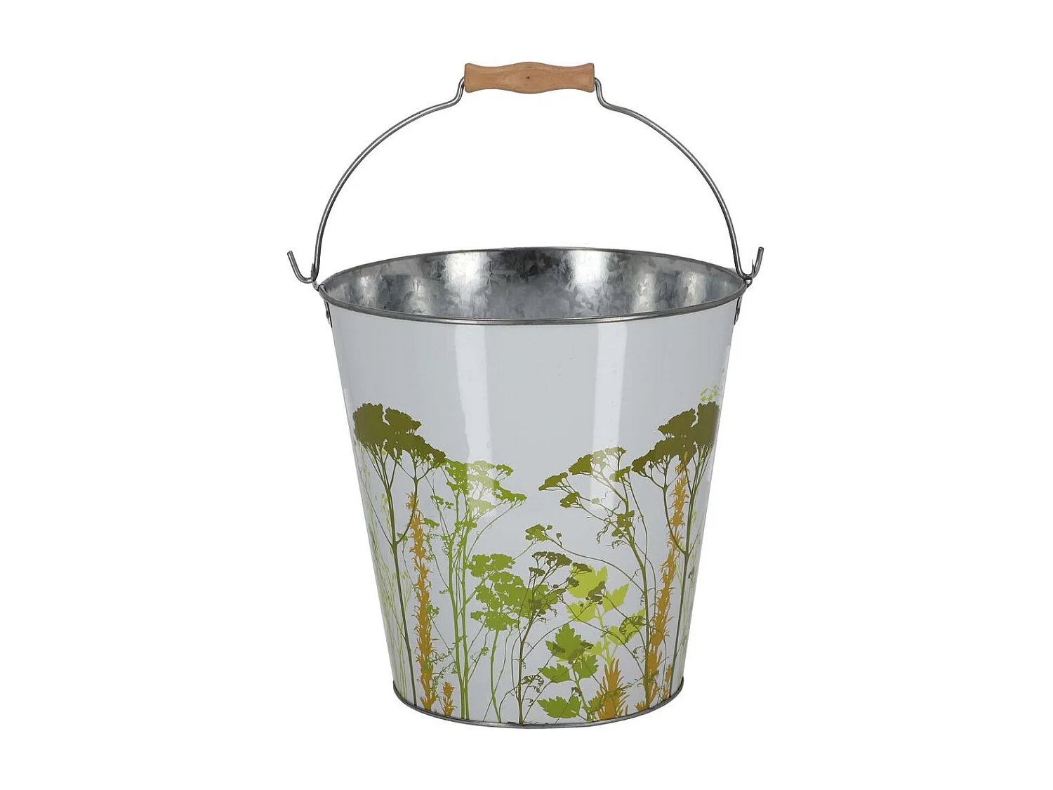 Seau en métal avec décor Herbe 9 litres