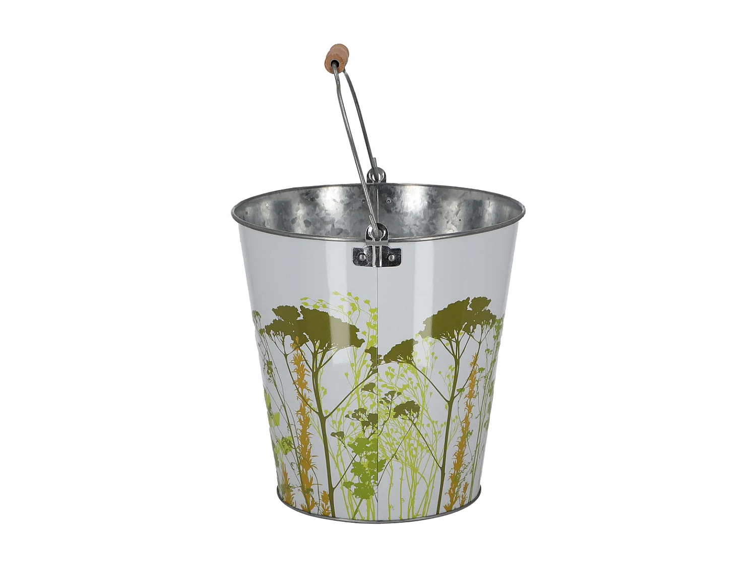 Seau en métal avec décor Herbe 9 litres