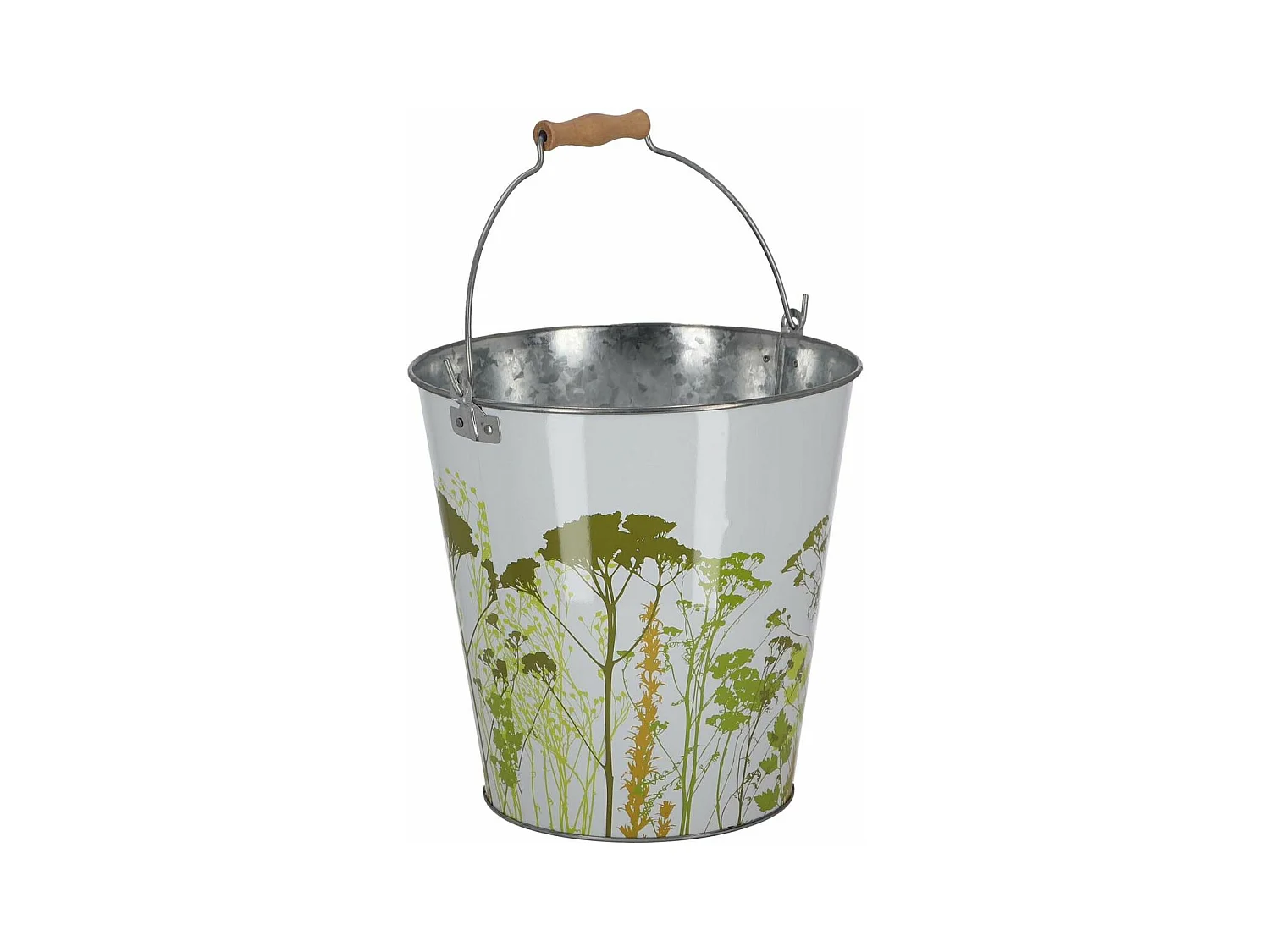 Seau en métal avec décor Herbe 9 litres