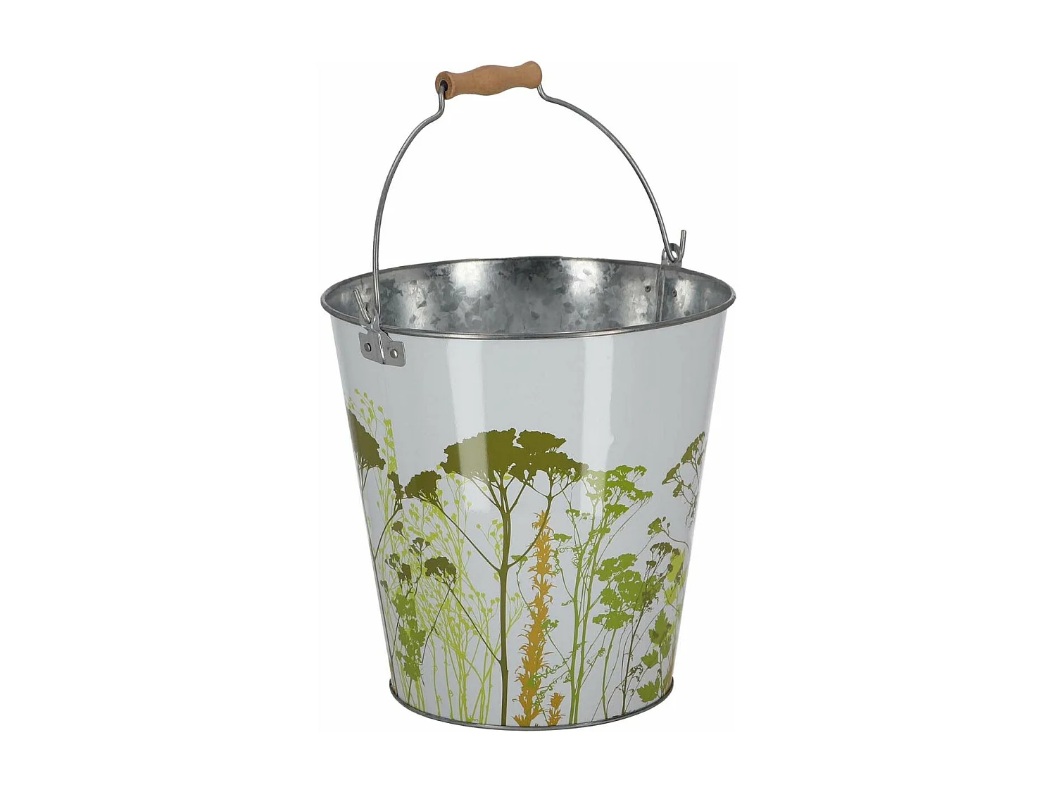 Seau en métal avec décor Herbe 9 litres