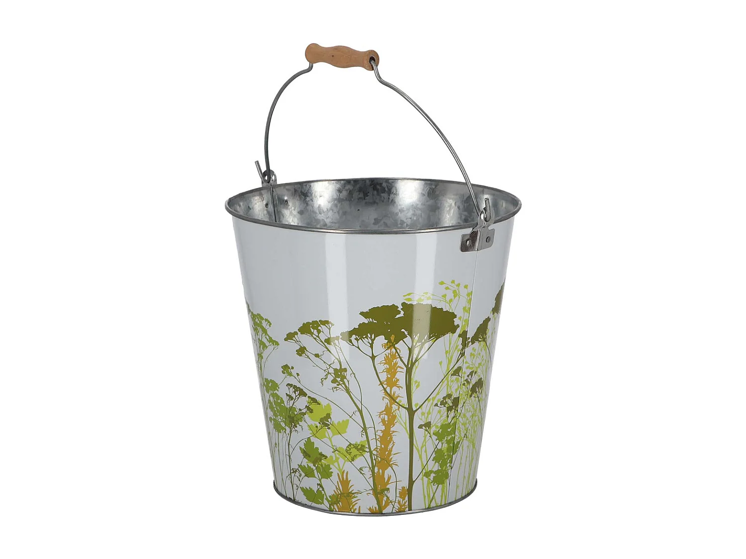 Seau en métal avec décor Herbe 9 litres
