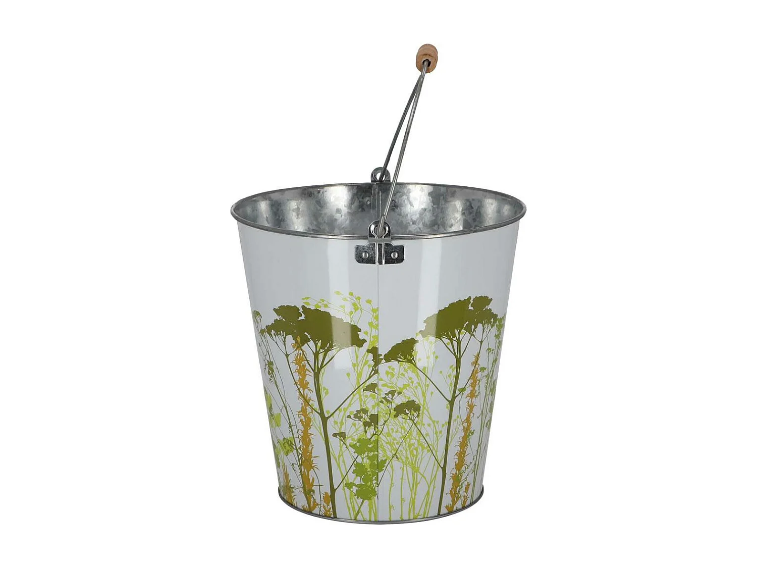 Seau en métal avec décor Herbe 9 litres