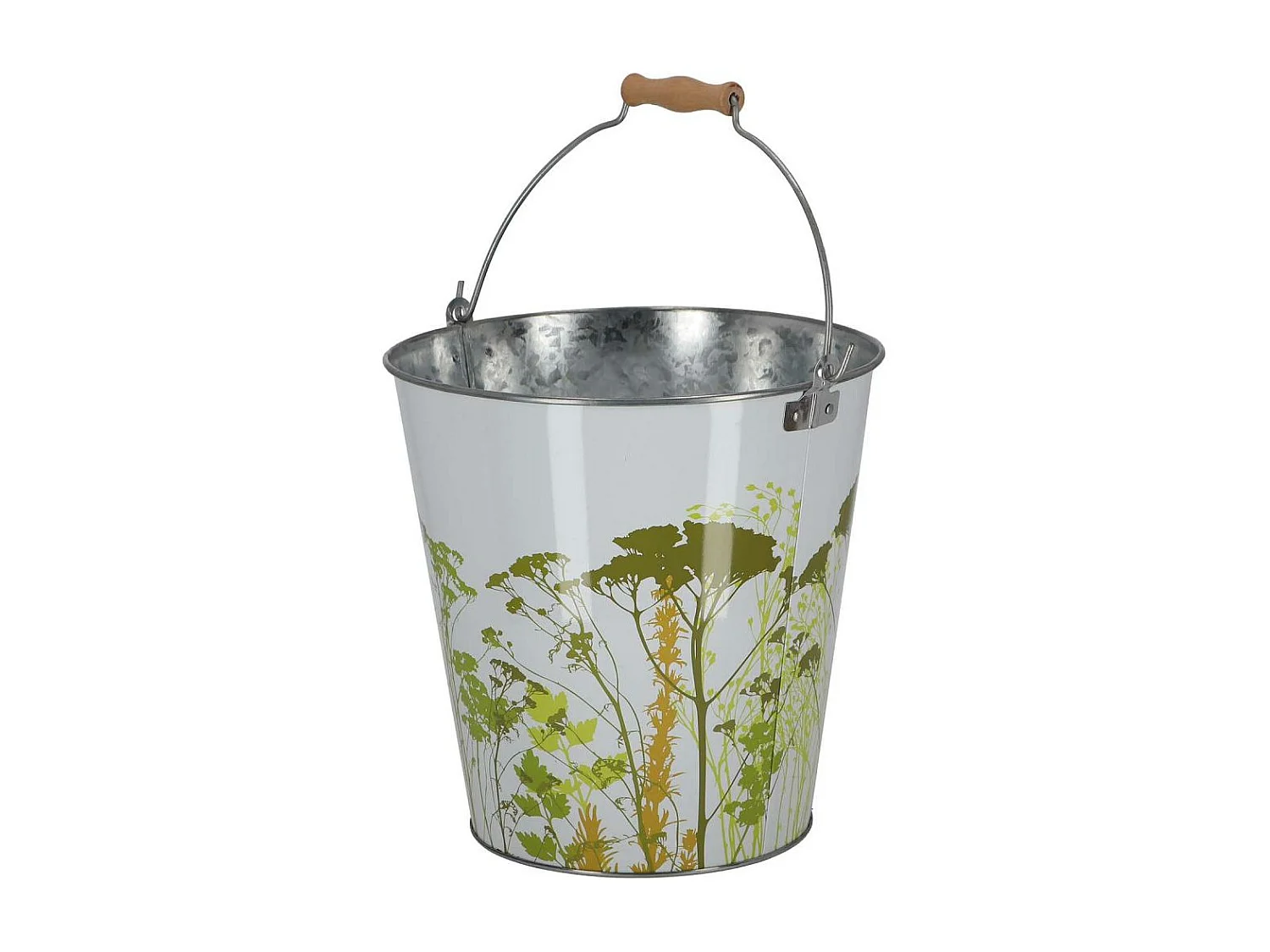 Seau en métal avec décor Herbe 9 litres