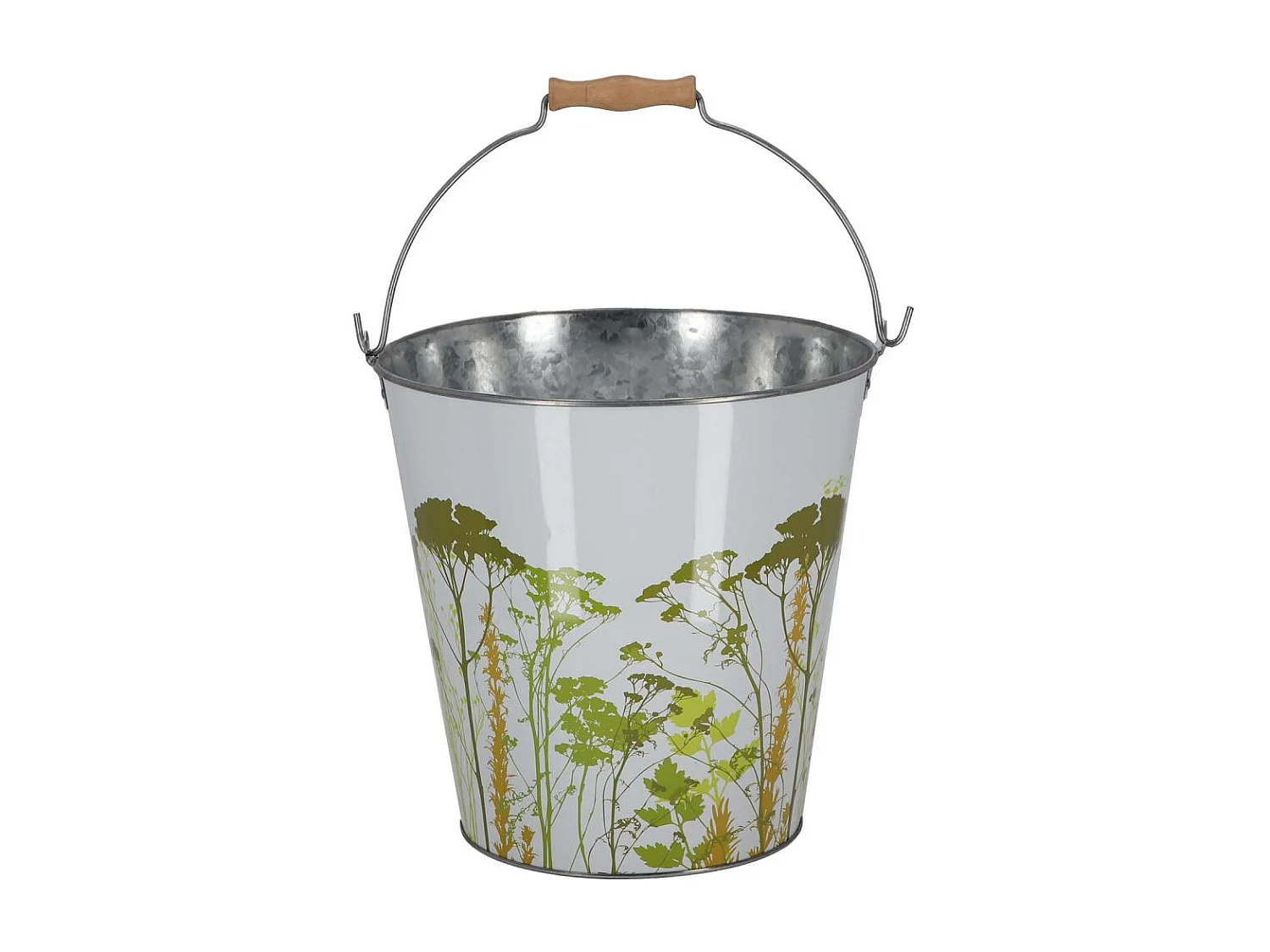 Seau en métal avec décor Herbe 9 litres