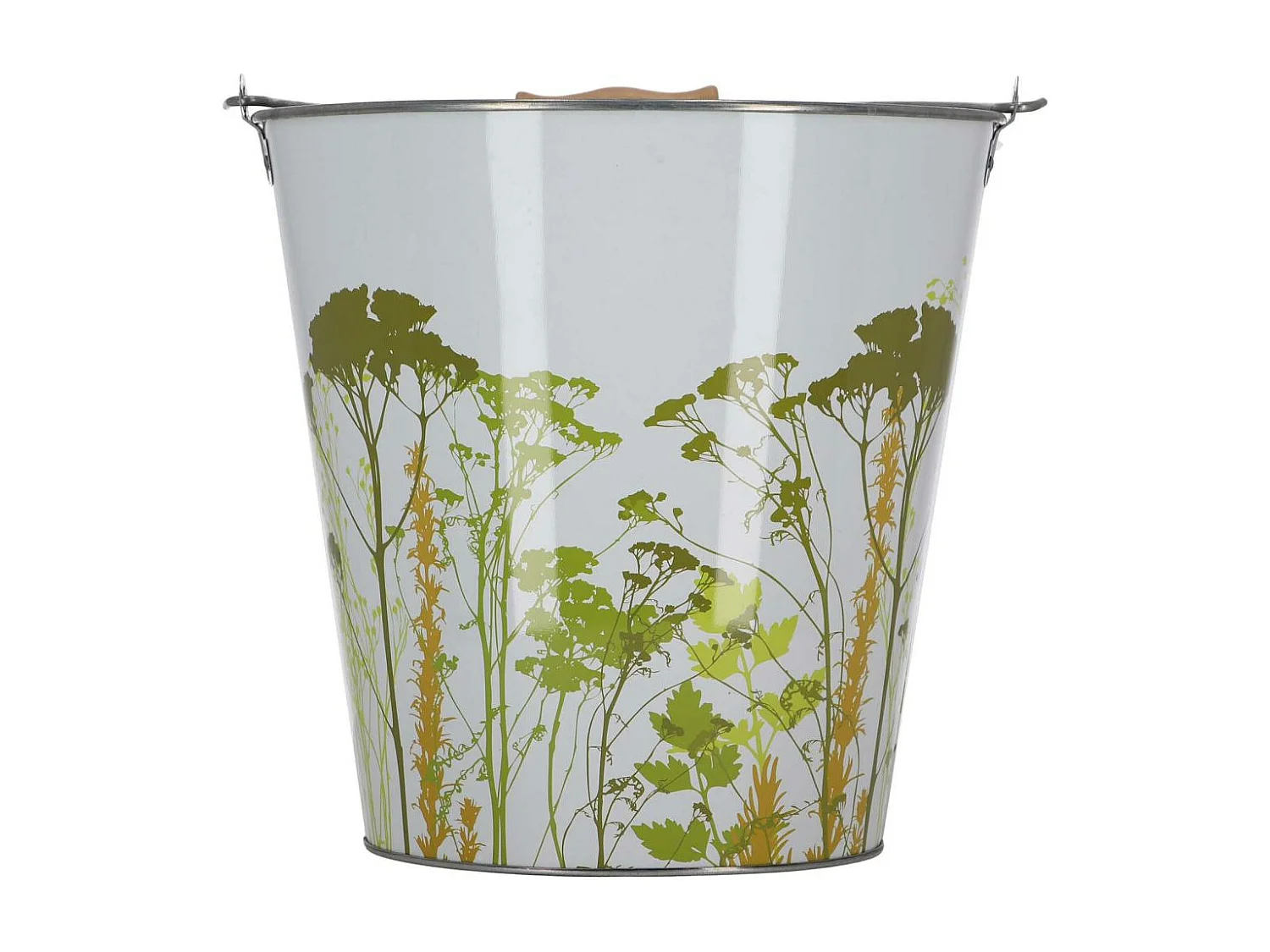 Seau en métal avec décor Herbe 9 litres