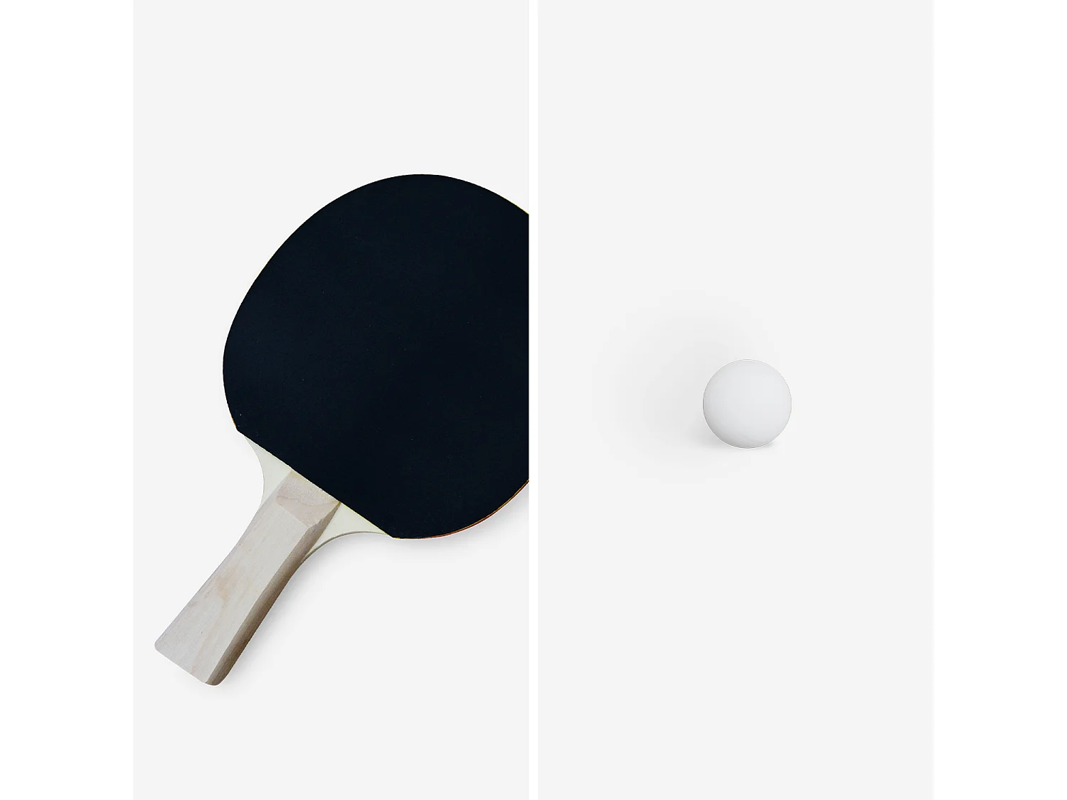 Set di 2 racchette e 3 palline per tavolo da ping-pong, nero/rosso