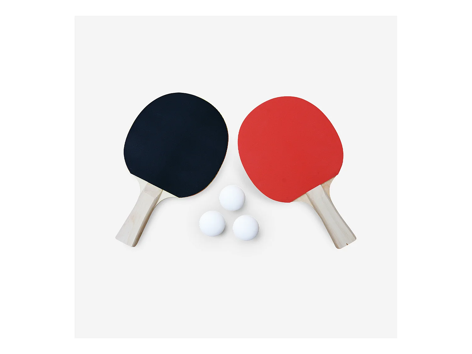 Lot de 2 raquettes et 3 balles pour table de Ping-Pong