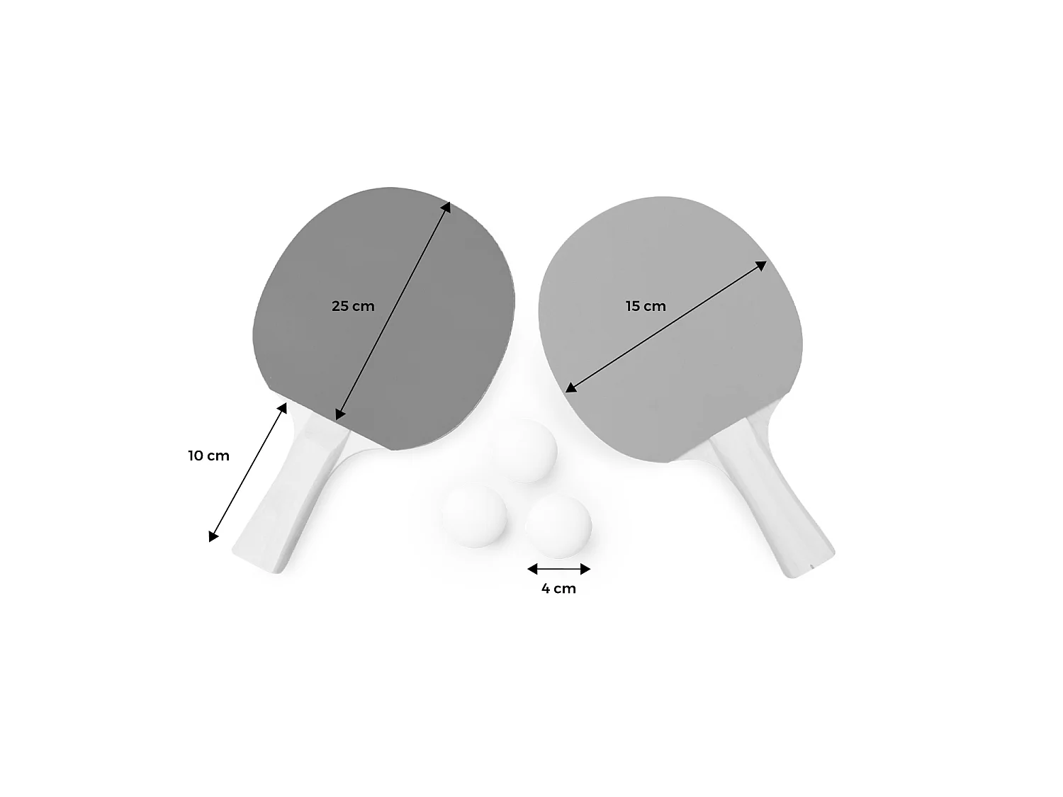 Lot de 2 raquettes et 3 balles pour table de Ping-Pong