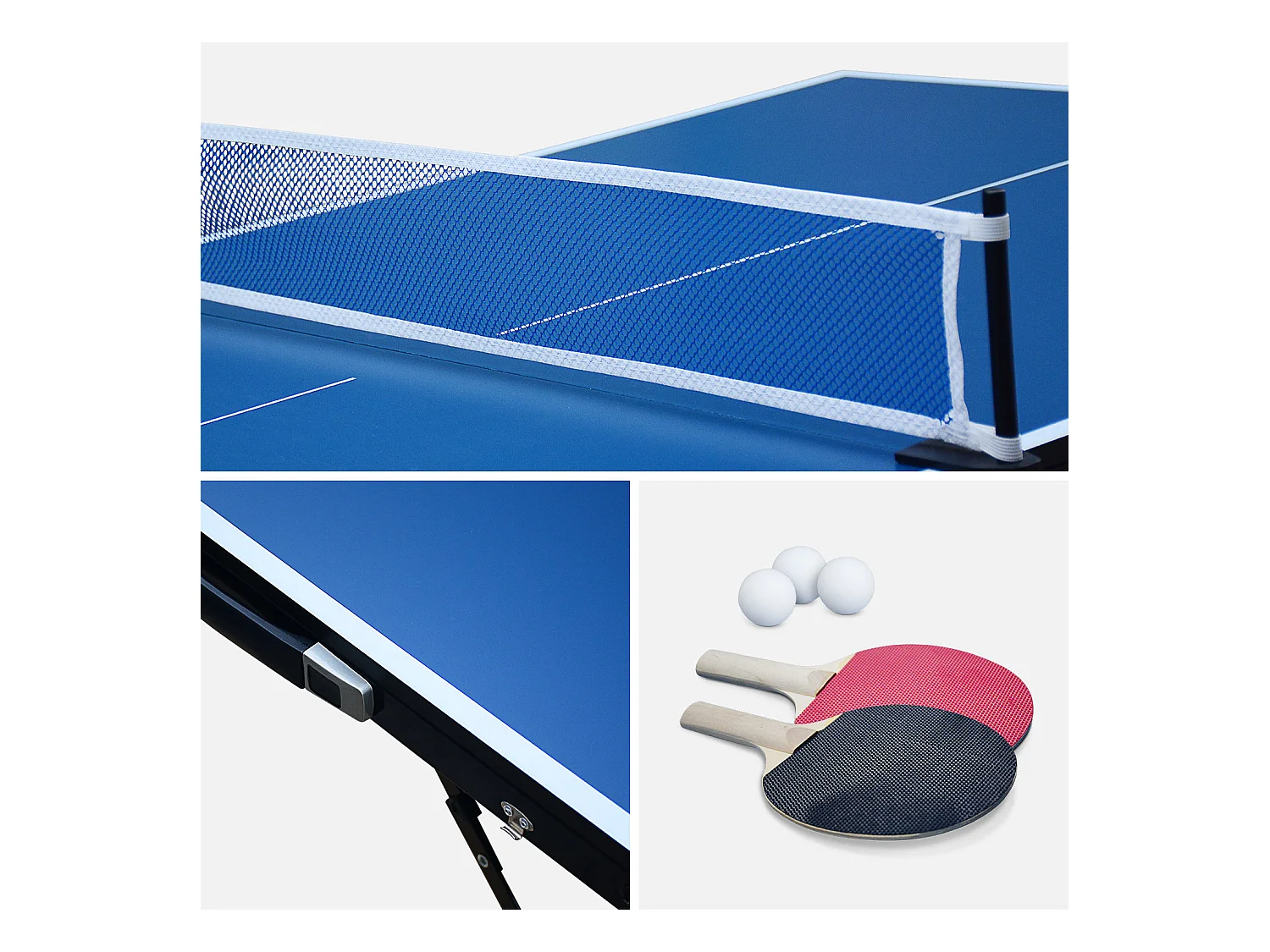 Mini mesa de ping pong interior plegable con 2 raquetas y 3 pelotas,