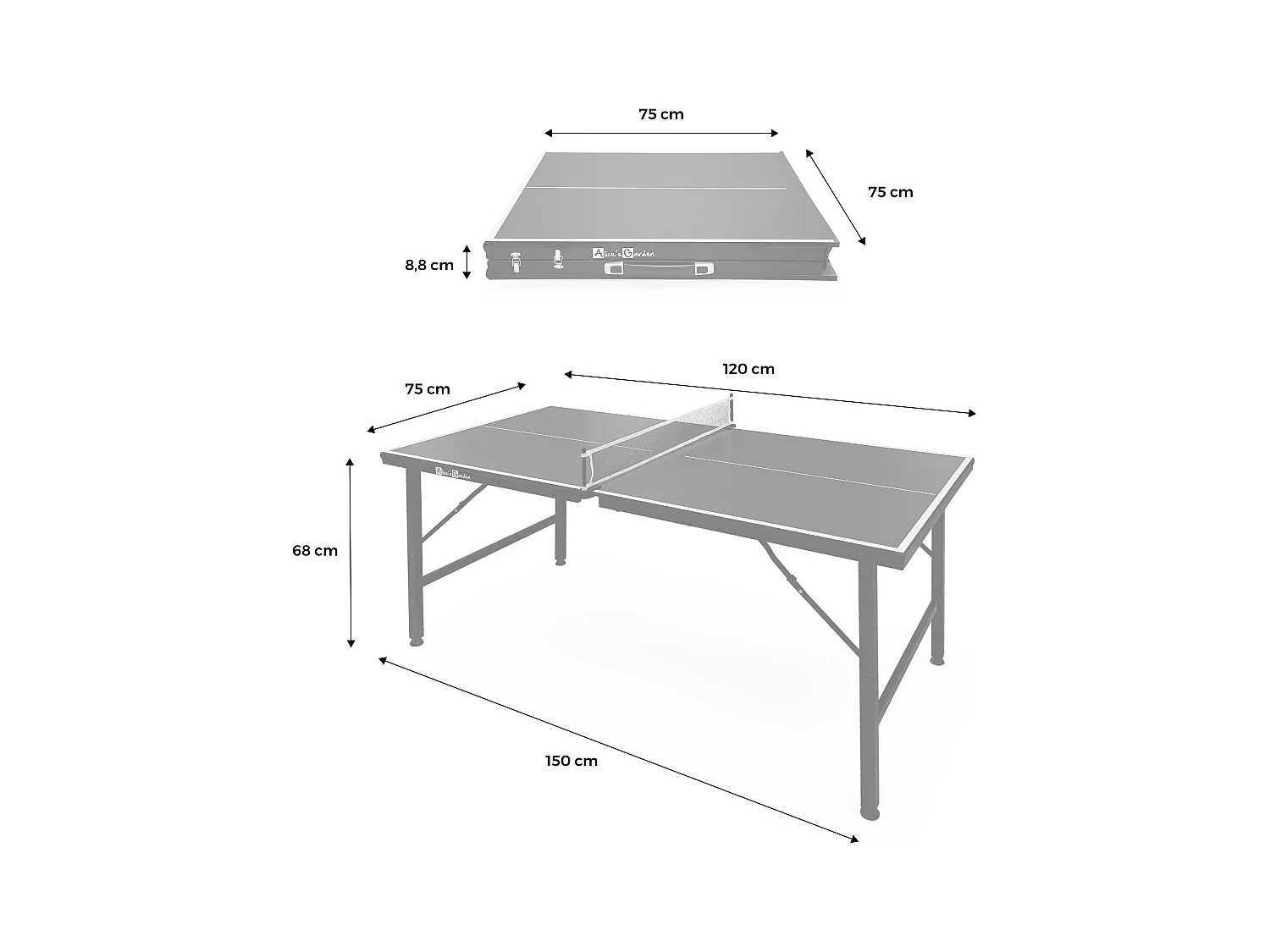 Mini mesa de ping pong interior plegable con 2 raquetas y 3 pelotas,