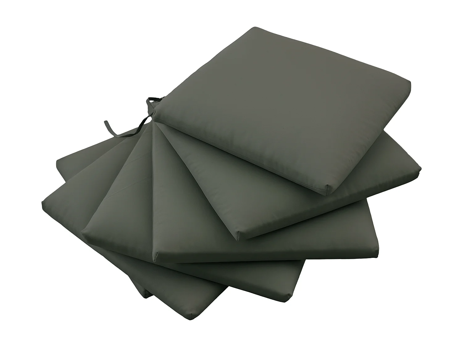 Lot de 6 coussins de chaises de jardin polyester gris foncé