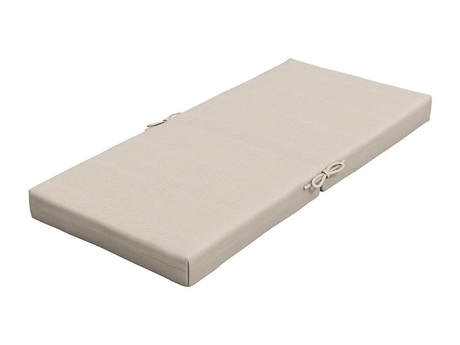 Lot de 2 coussins galettes de chaise de jardin - dim. 112L x 51l x ép. 8 cm - cordons attache - polyester déperlant beige