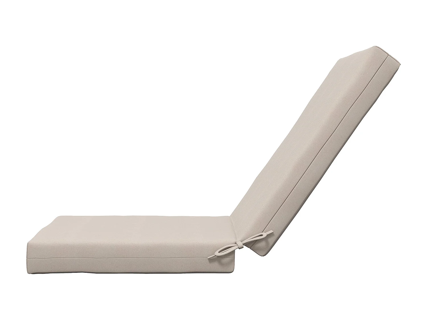 Lot de 2 coussins galettes de chaise de jardin - dim. 112L x 51l x ép. 8 cm - cordons attache - polyester déperlant beige