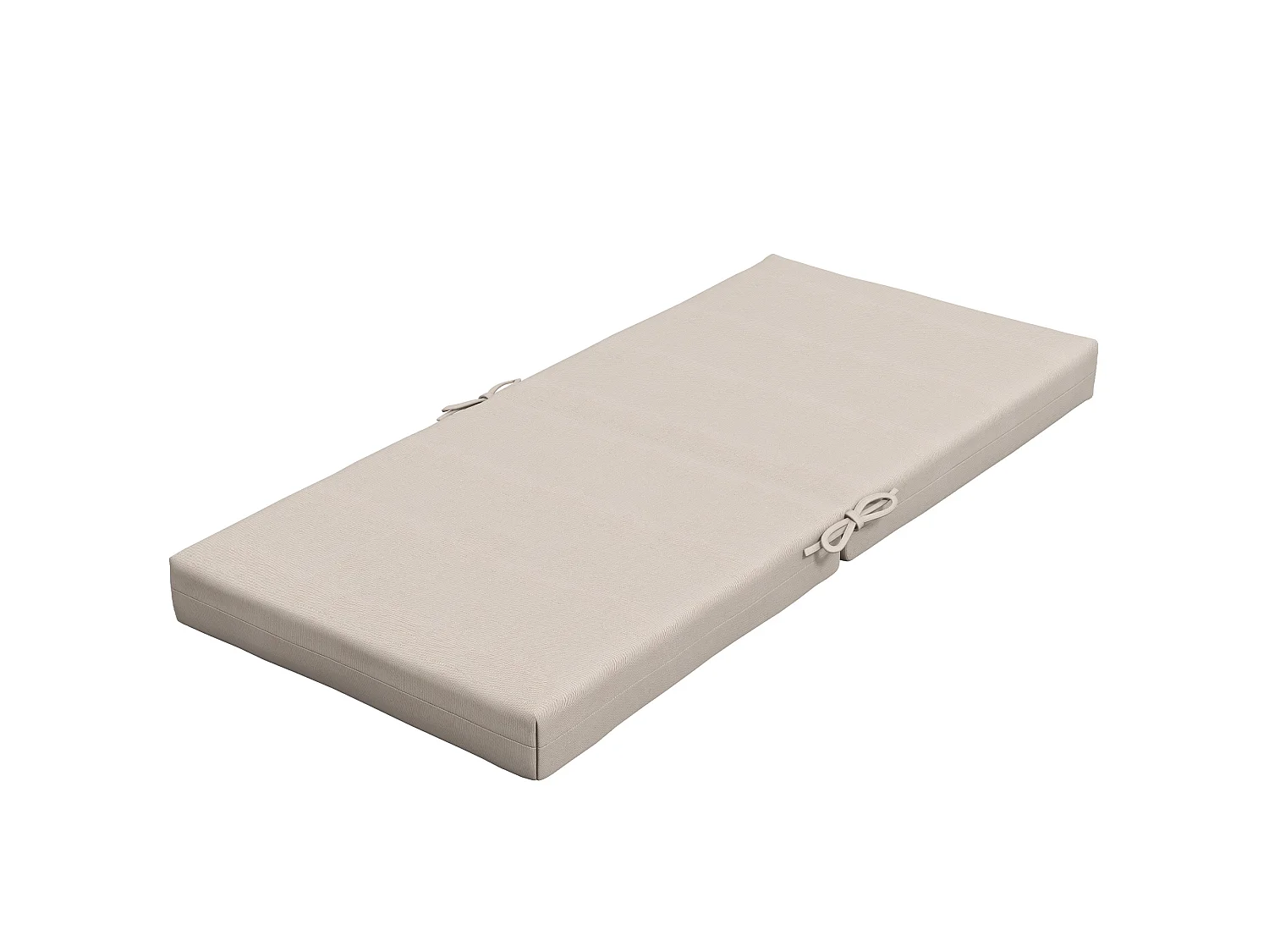 Lot de 2 coussins galettes de chaise de jardin - dim. 112L x 51l x ép. 8 cm - cordons attache - polyester déperlant beige