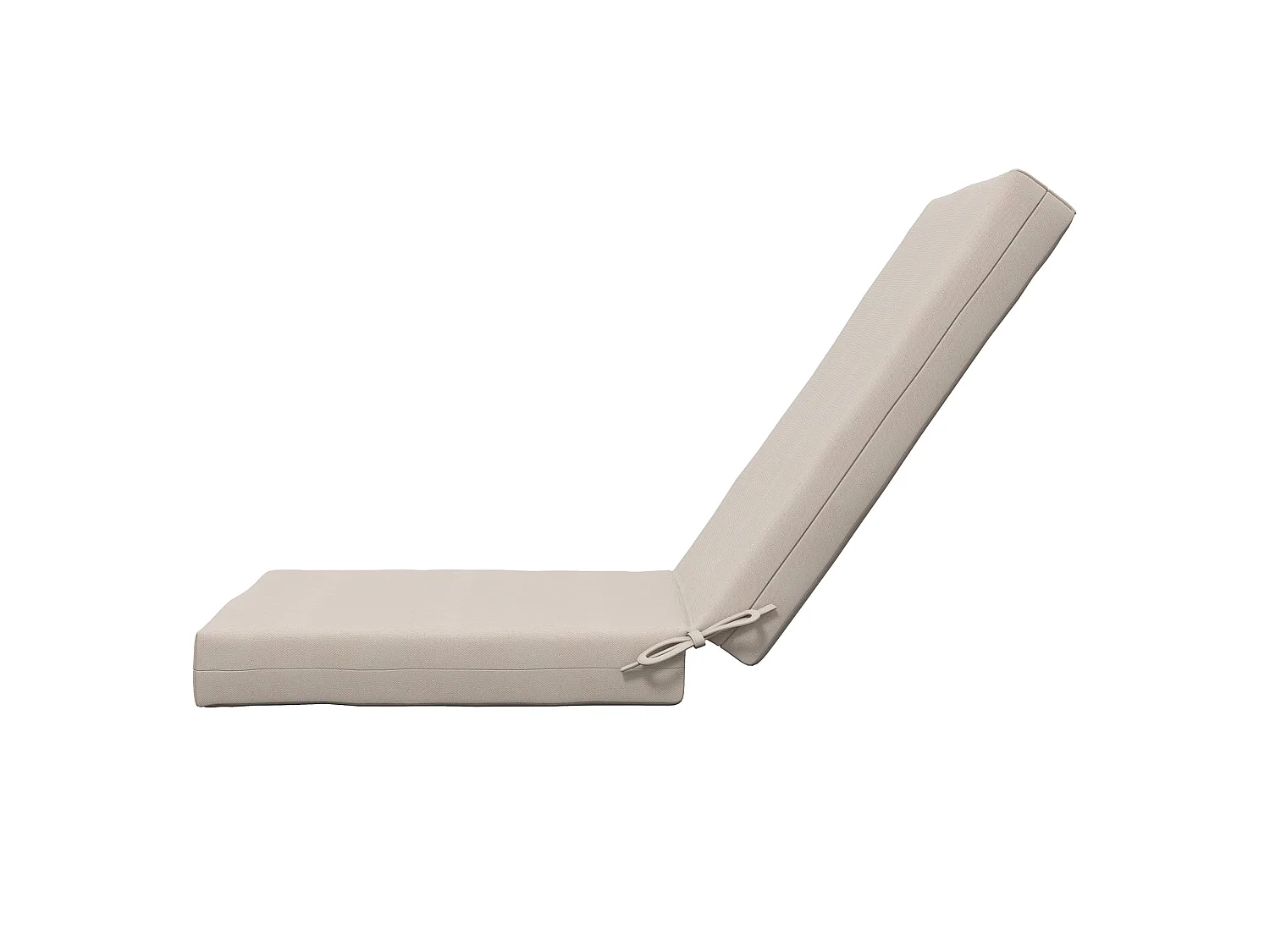 Lot de 2 coussins galettes de chaise de jardin - dim. 112L x 51l x ép. 8 cm - cordons attache - polyester déperlant beige