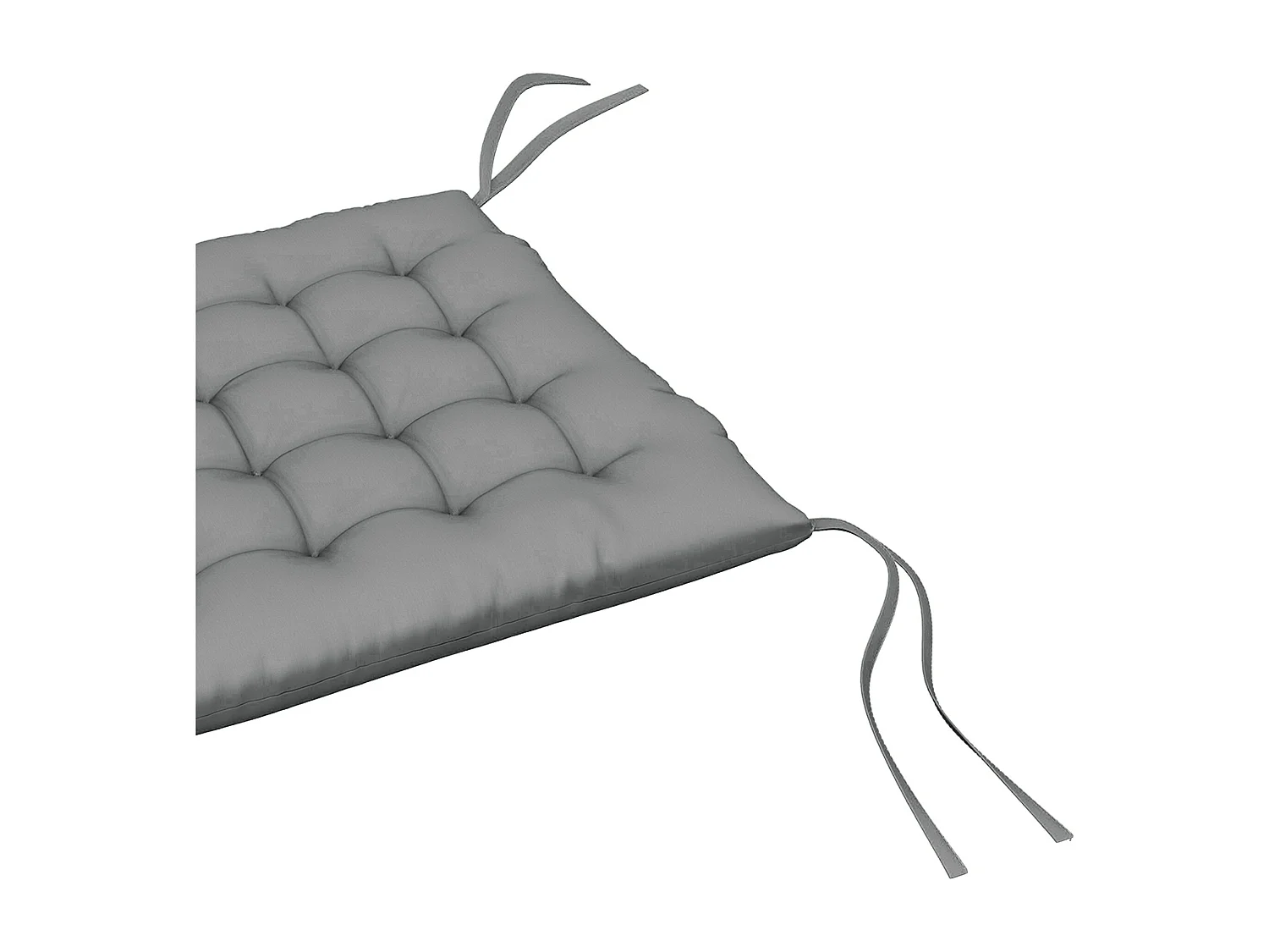 Lot de 6 coussins de chaises de jardin avec attaches gris