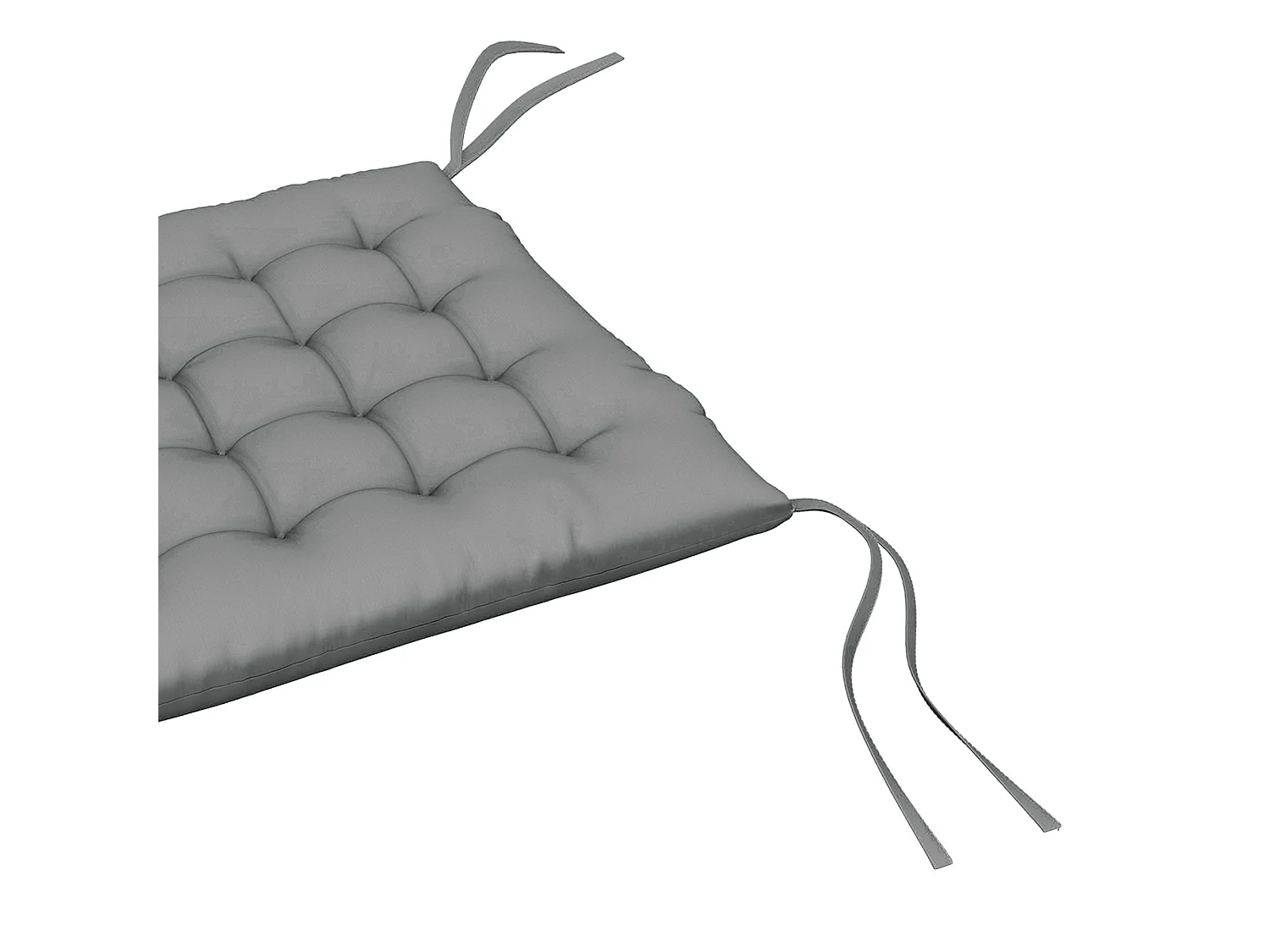 Lot de 6 coussins de chaises de jardin avec attaches gris