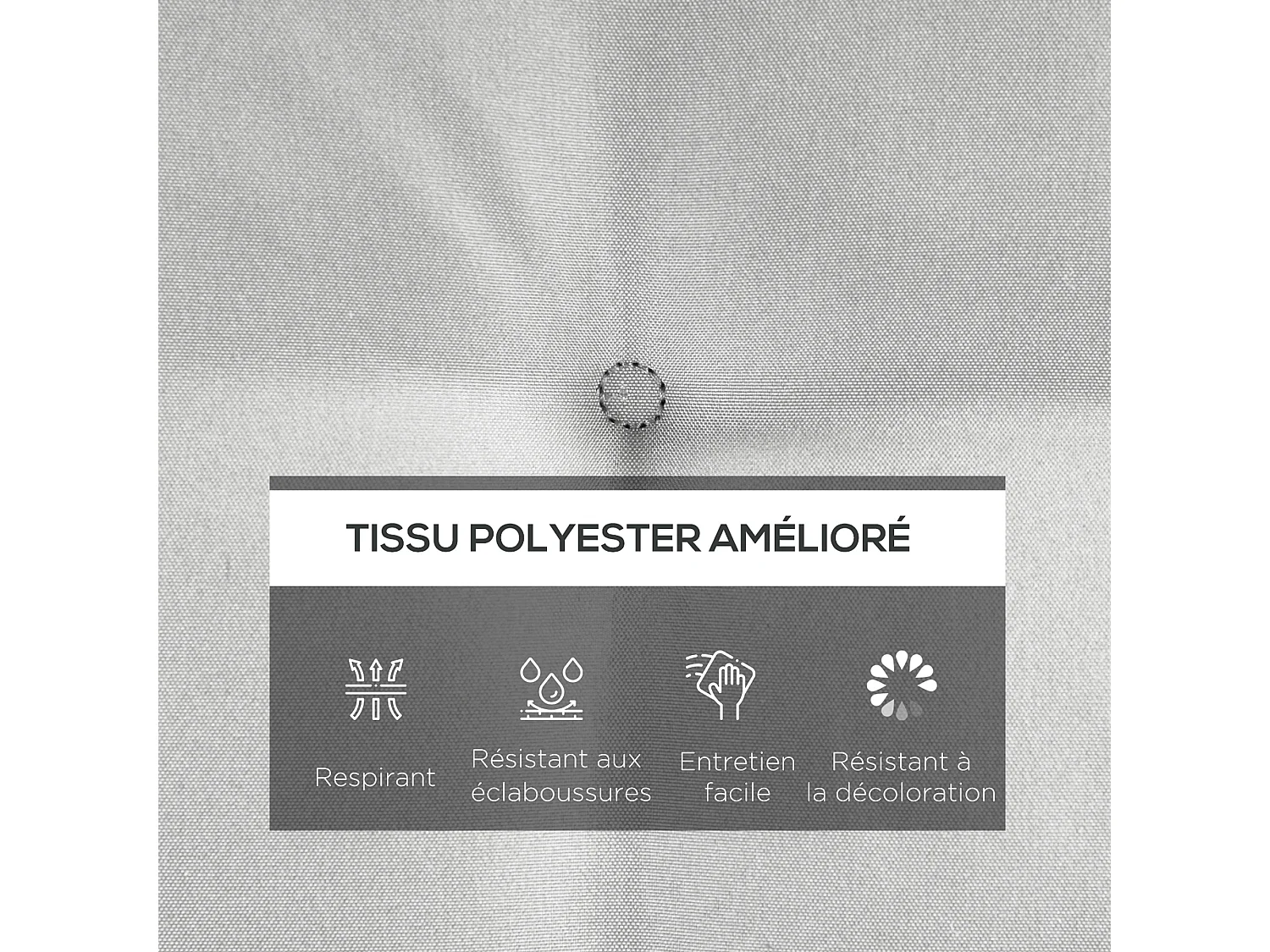 Lot de 4 coussins de chaises de jardin polyester gris clair