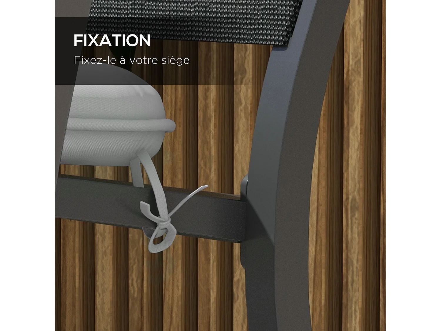 Lot de 4 coussins de chaises de jardin polyester gris clair