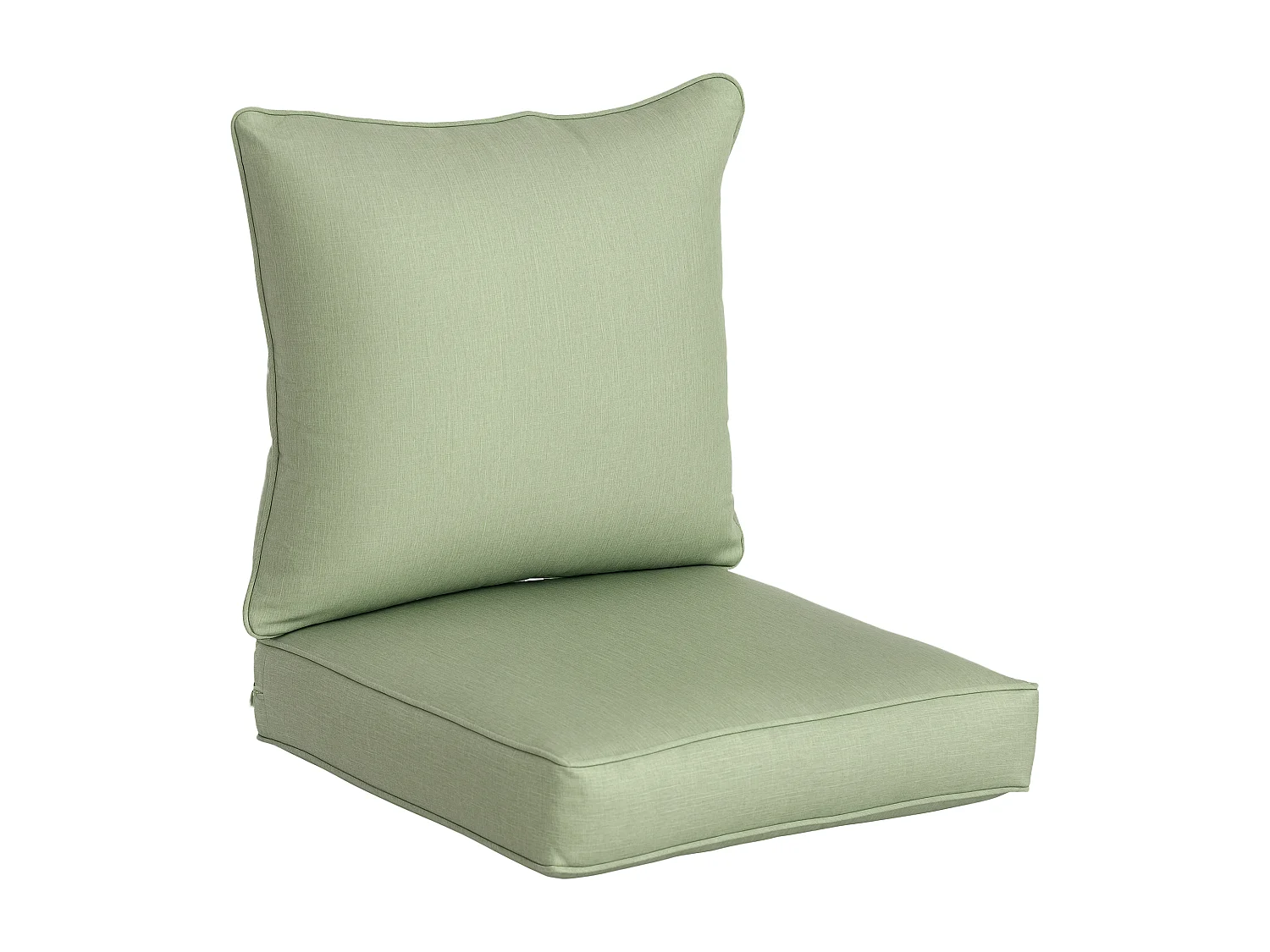 Lot de 2 coussins matelas assise dossier pour chaise de jardin fauteuil polyester vert clair