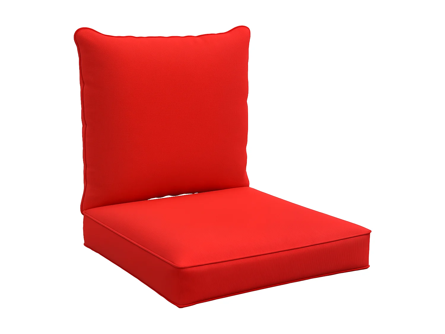 Lot de 2 coussins matelas assise dossier pour chaise de jardin fauteuil polyester rouge