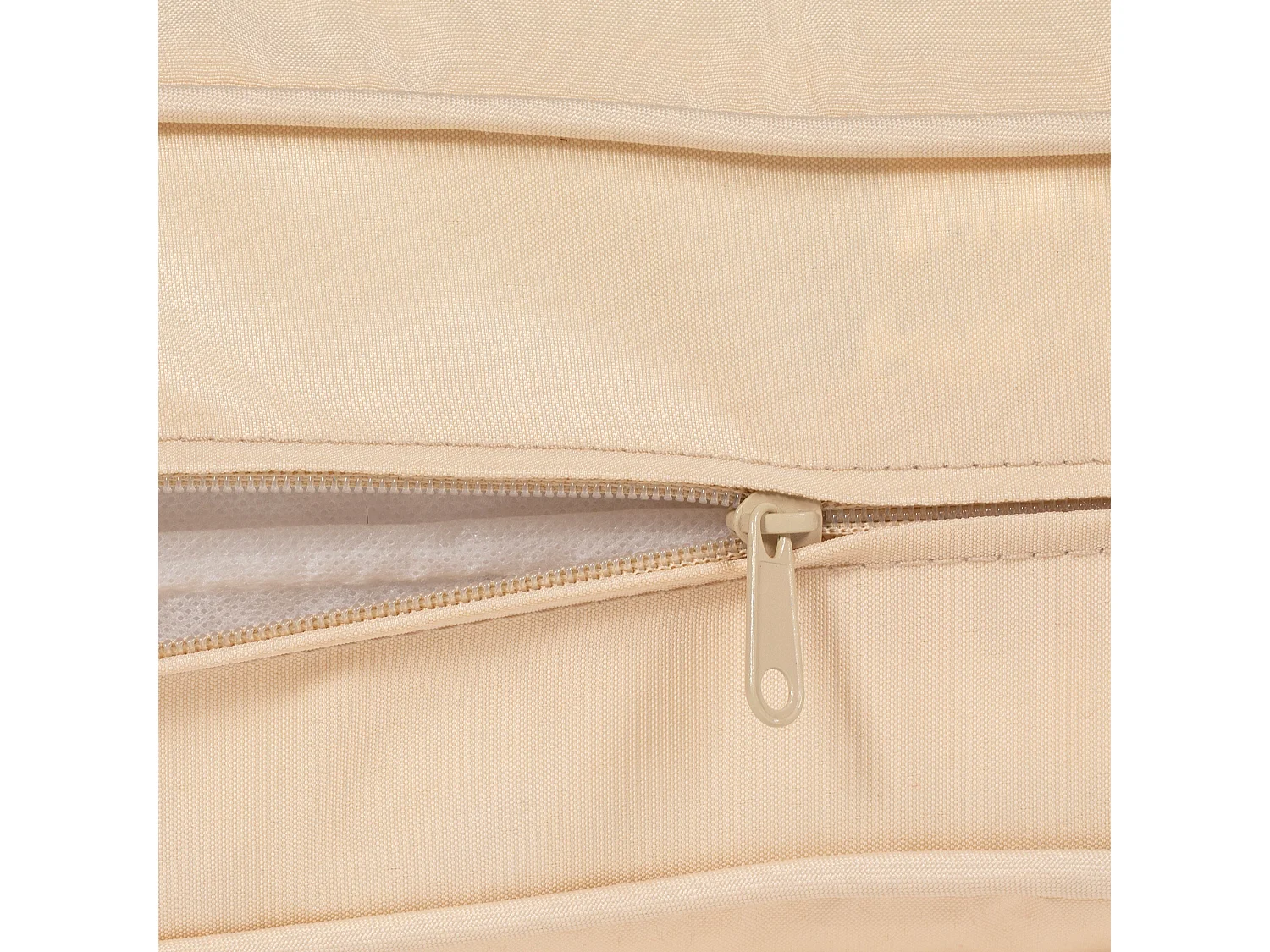 Lot de 2 coussins matelas assise dossier pour chaise de jardin fauteuil polyester beige