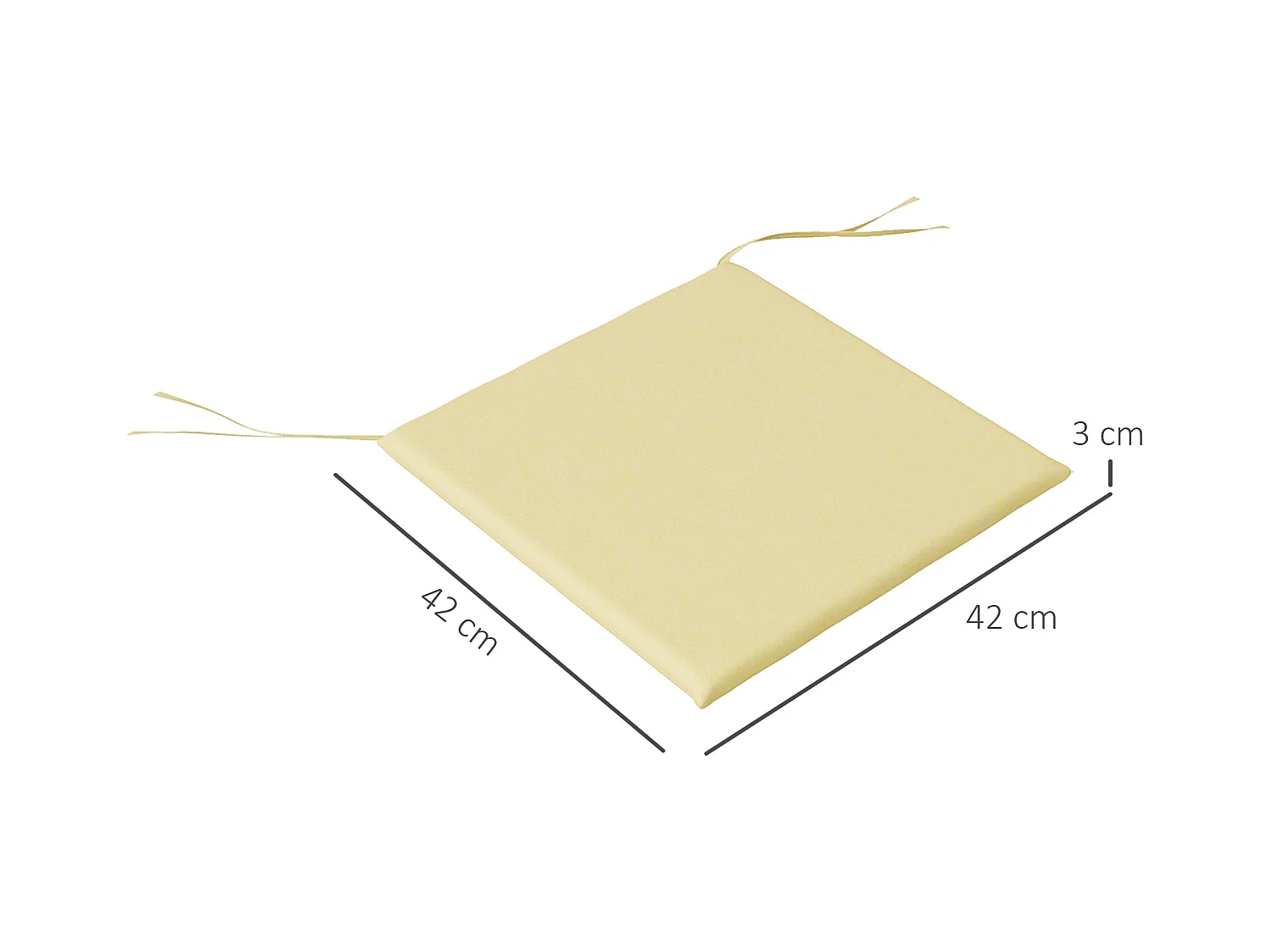 Lot de 6 coussins de chaises de jardin polyester beige