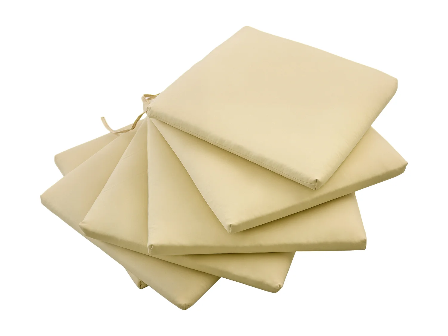 Lot de 6 coussins de chaises de jardin polyester beige