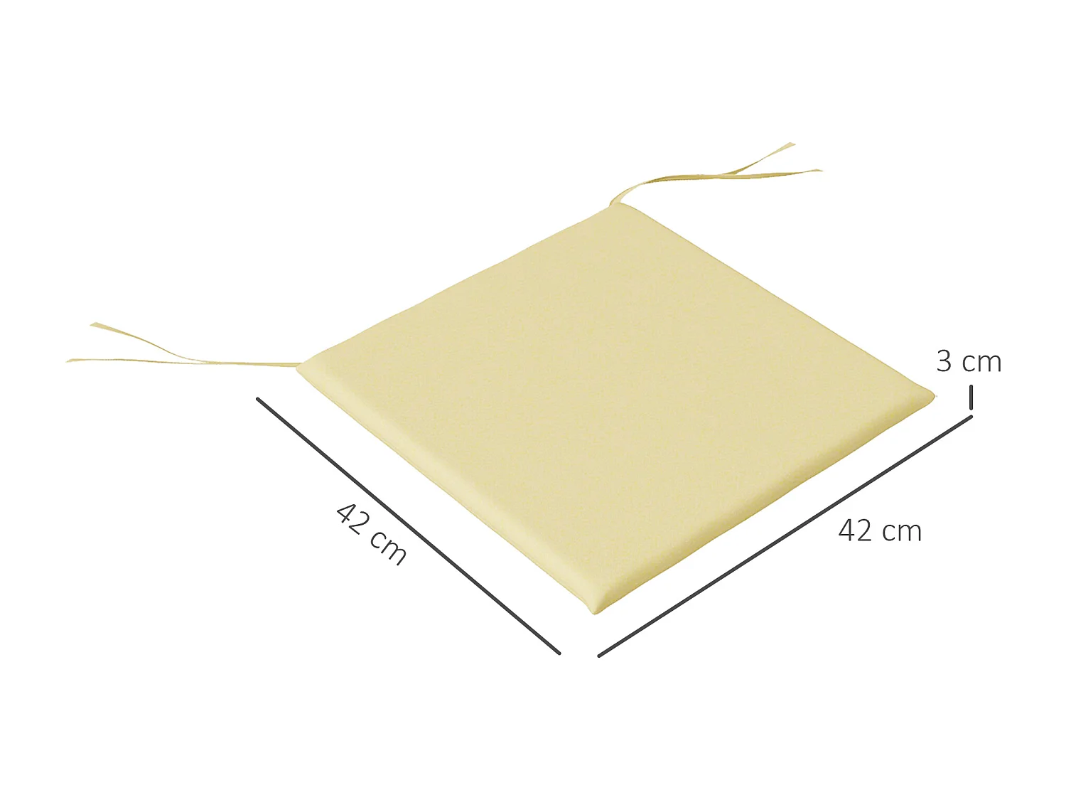 Lot de 6 coussins de chaises de jardin polyester beige