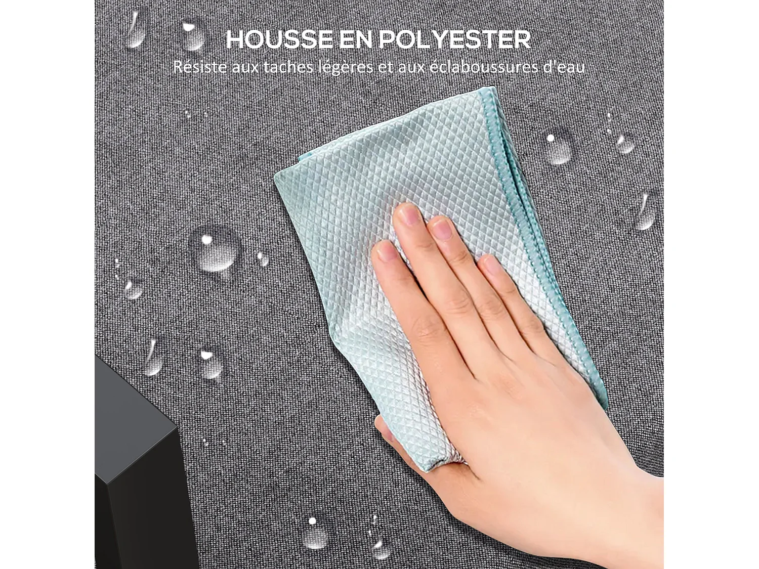 Lot de 2 coussins galettes de chaise de jardin - dim. 112L x 51l x ép. 8 cm - cordons attache - polyester déperlant anthracite