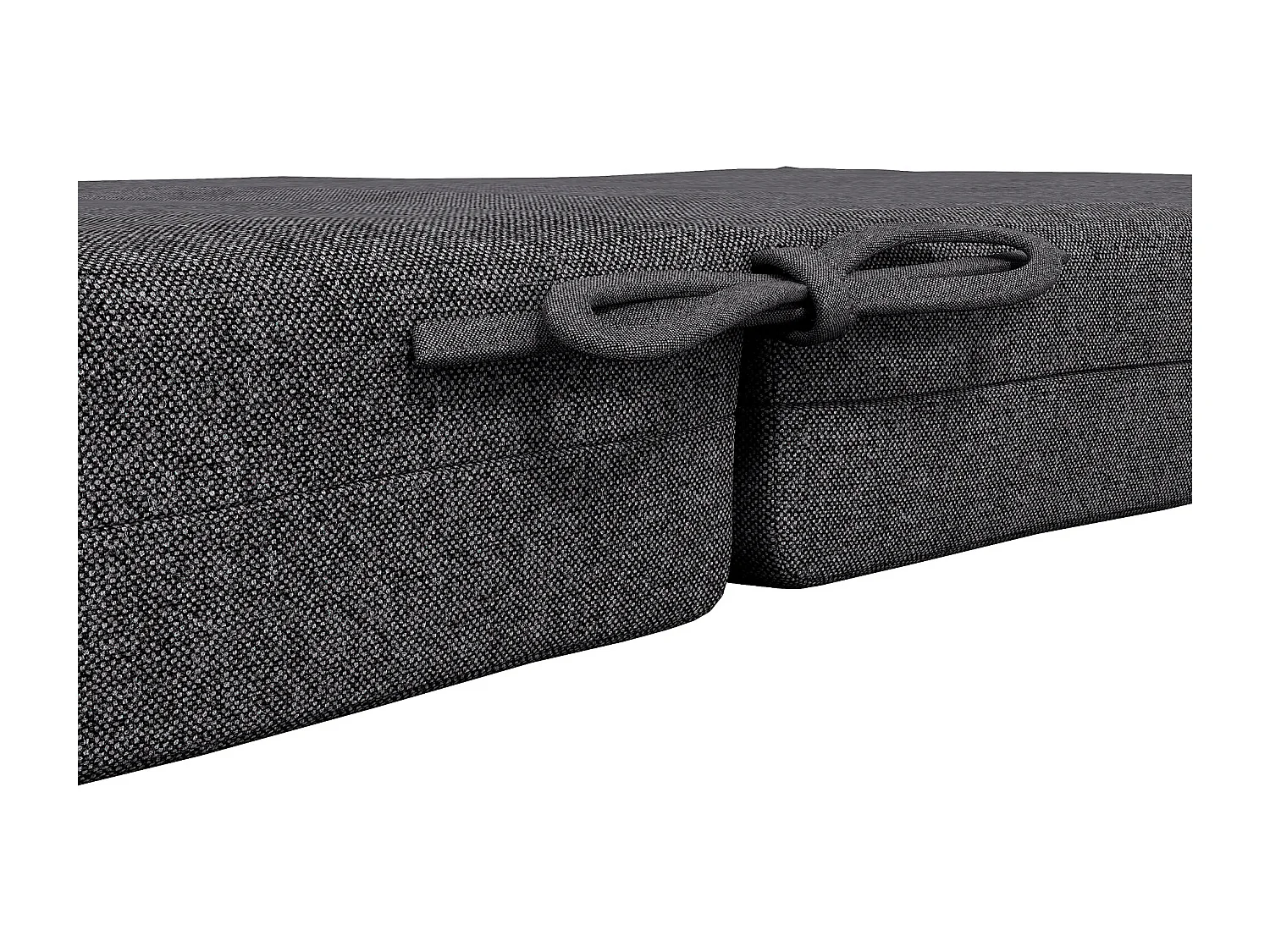 Lot de 2 coussins galettes de chaise de jardin - dim. 112L x 51l x ép. 8 cm - cordons attache - polyester déperlant anthracite